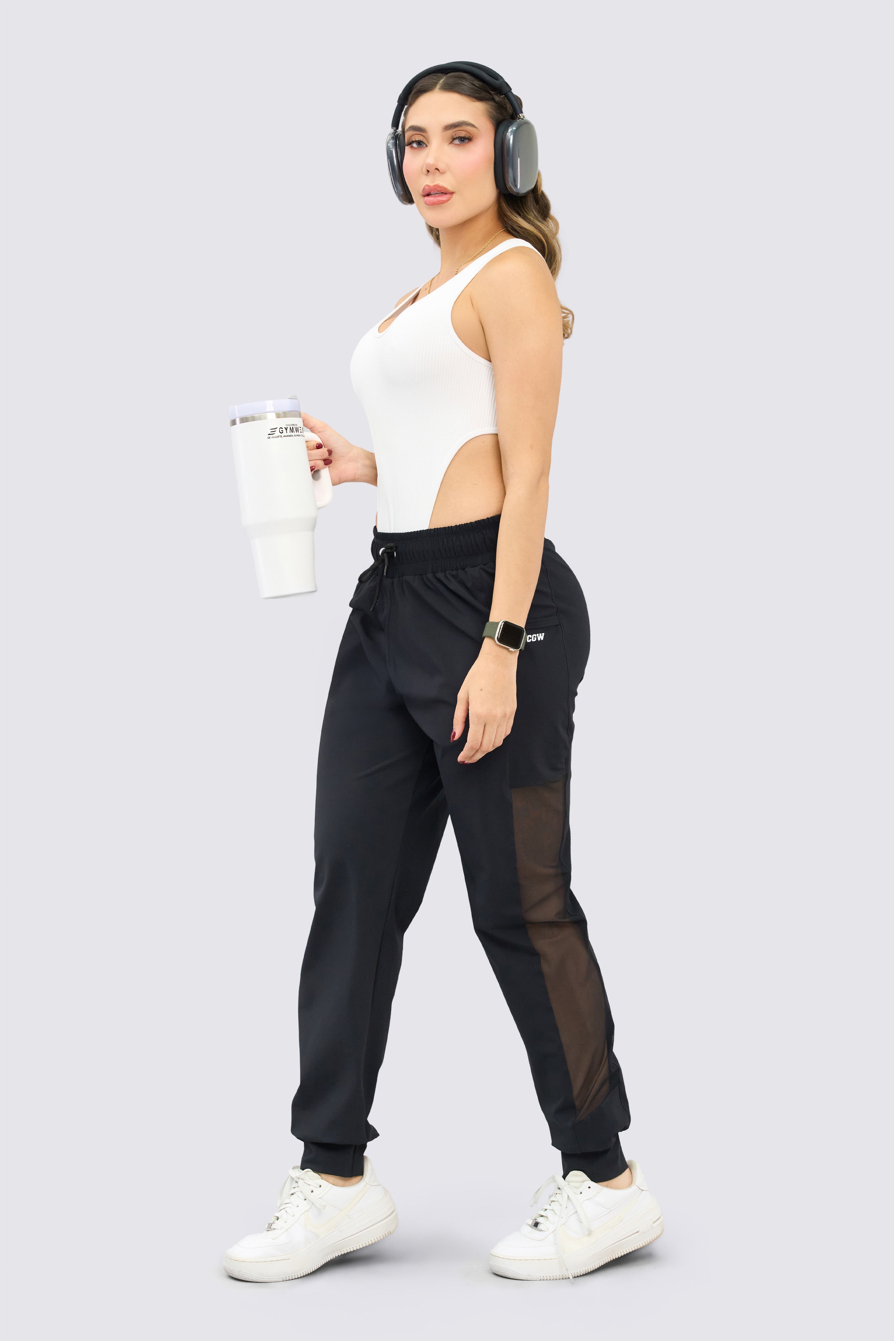 CGW Black Sports Jogger Pants