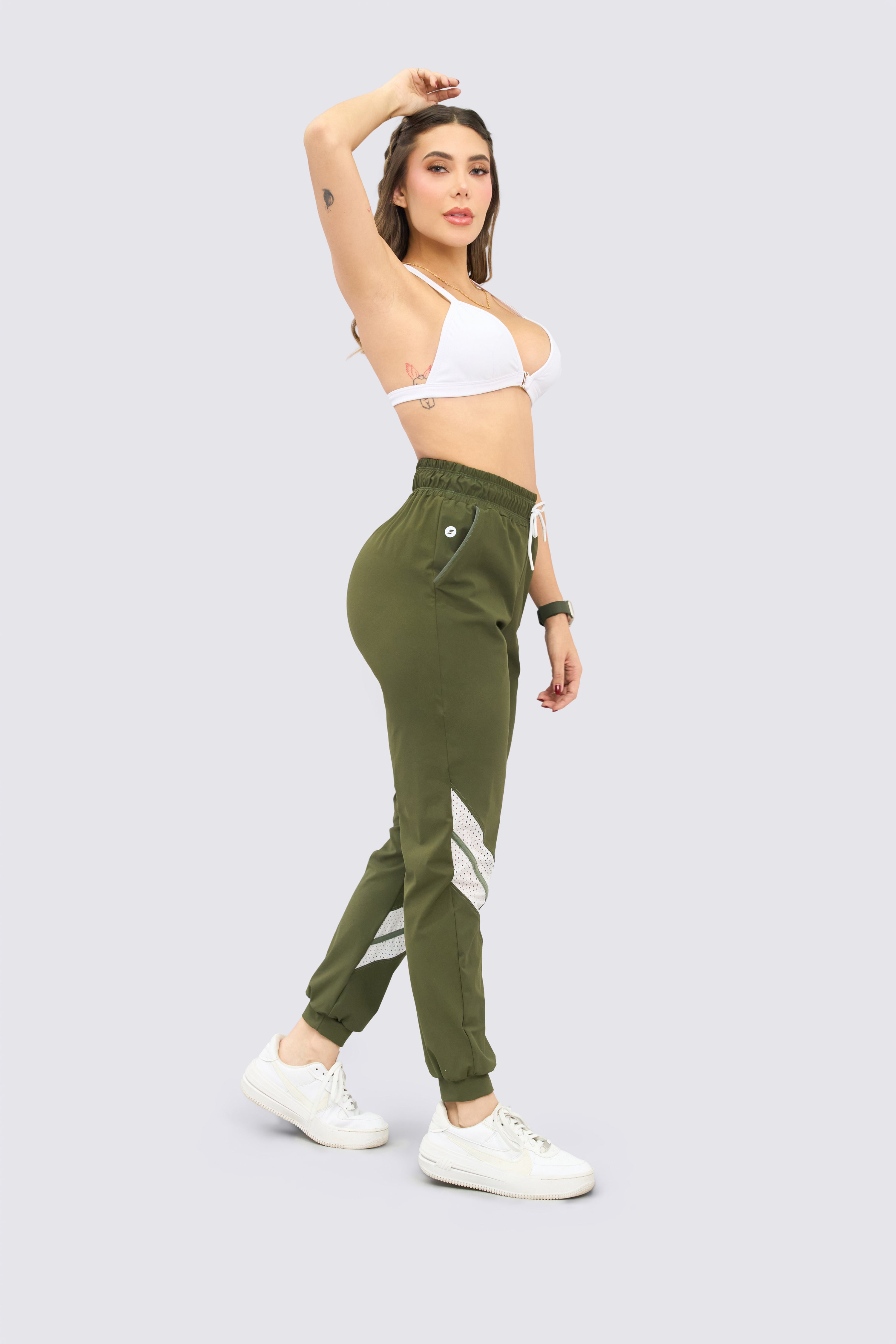 CGW Green Sports Jogger with White Mesh Detail β Comfort & Style