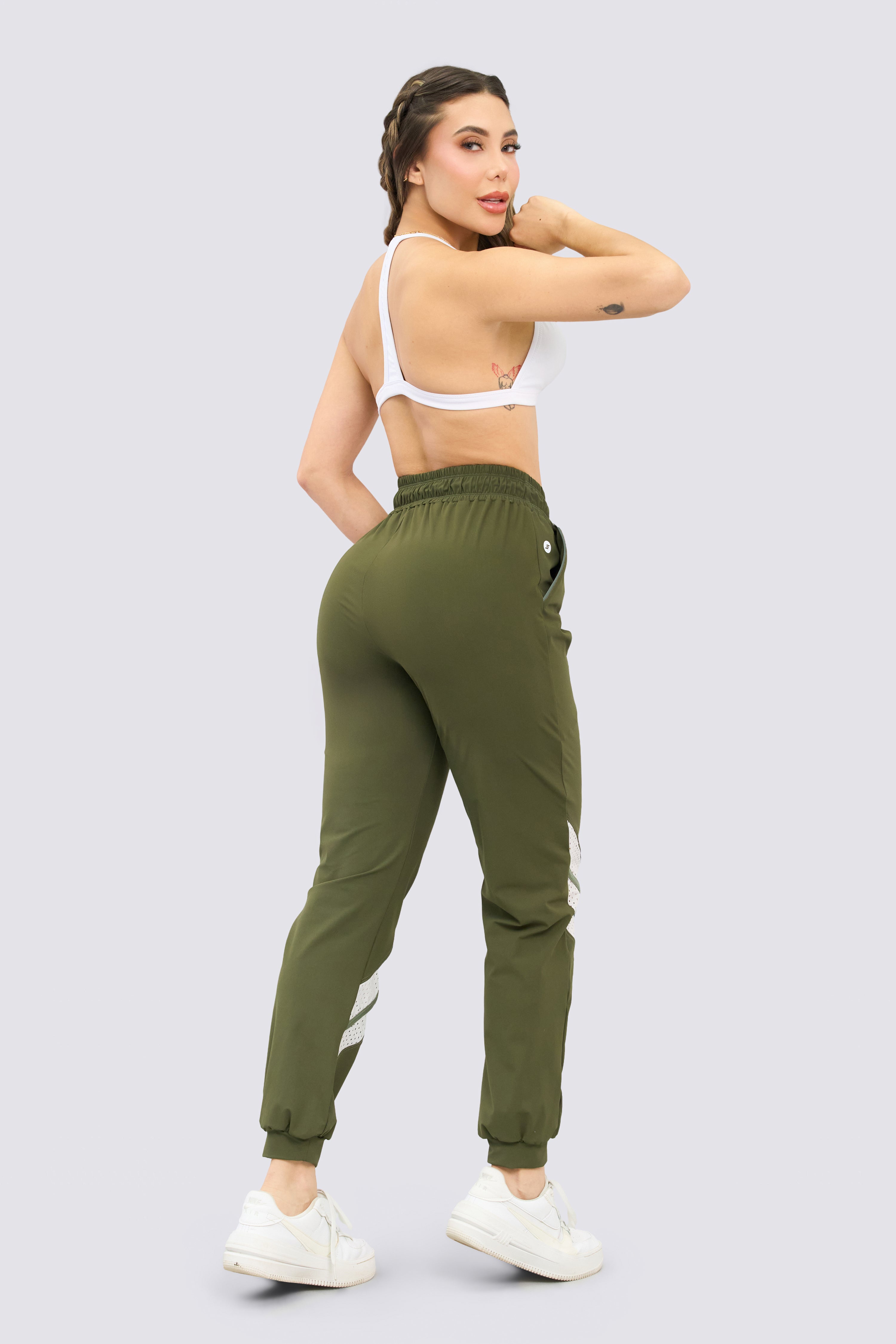 CGW Green Sports Jogger with White Mesh Detail β Comfort & Style