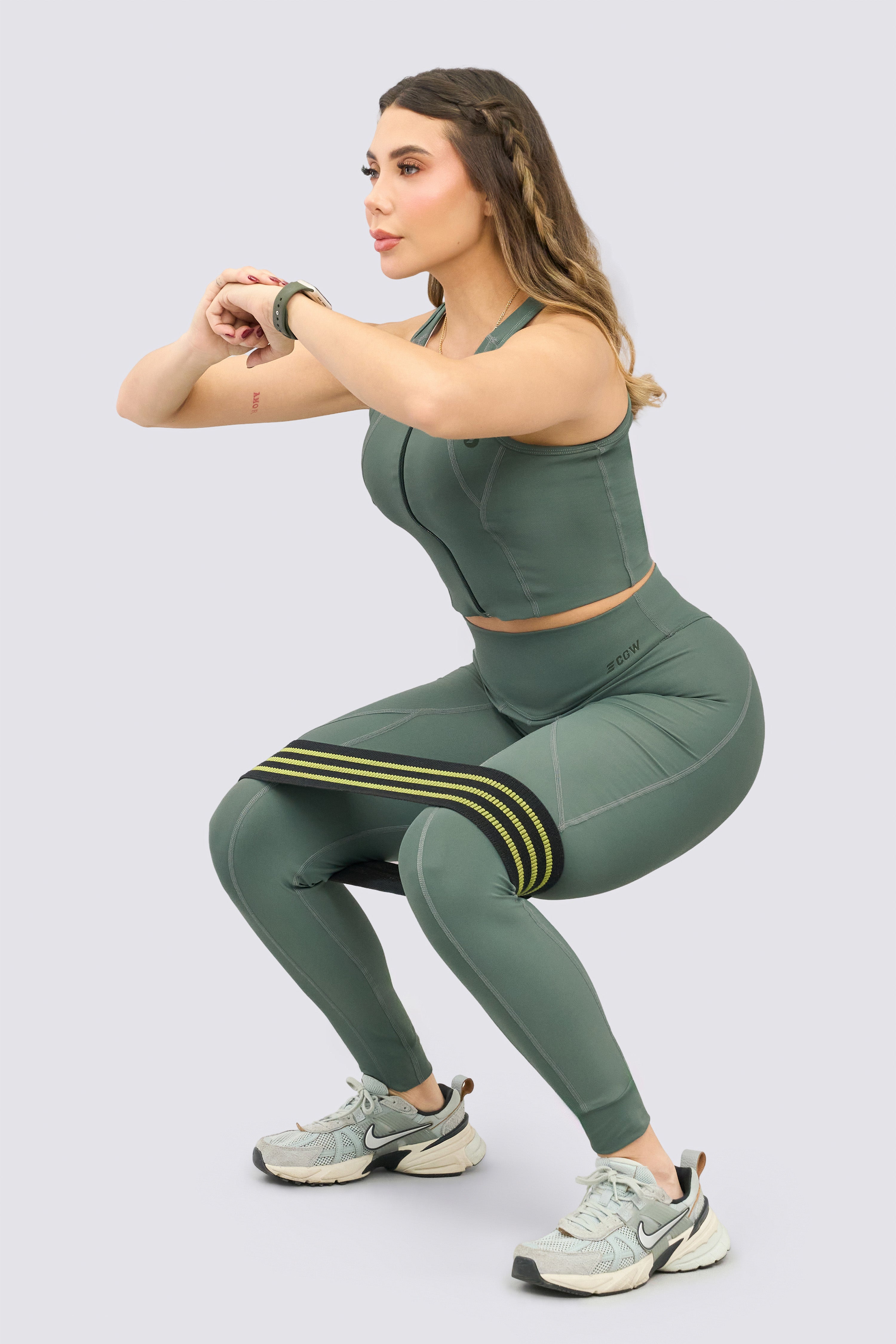 CGW High-Waist Green Sports Leggings β Sculpting & Flexible