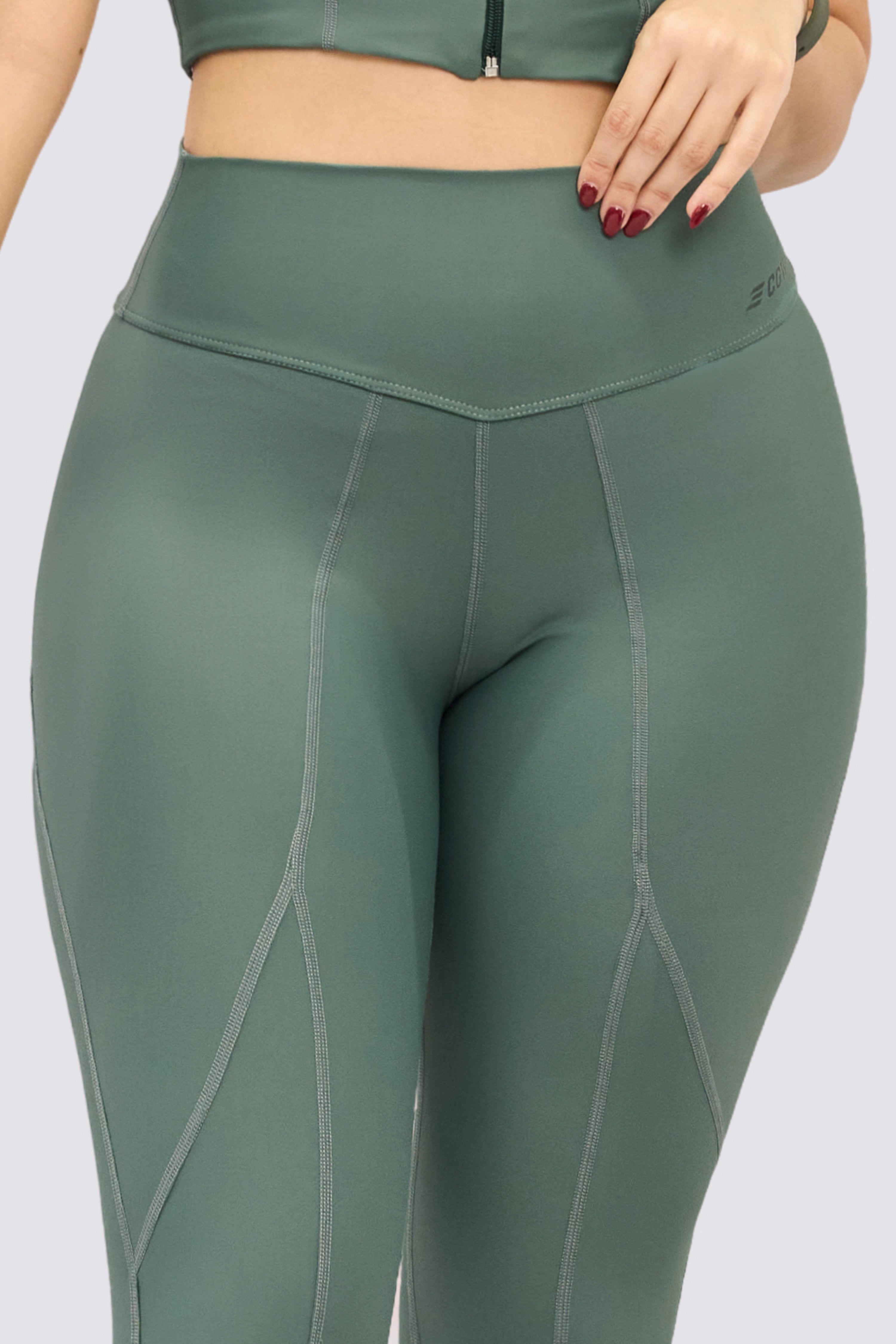 CGW High-Waist Green Sports Leggings β Sculpting & Flexible