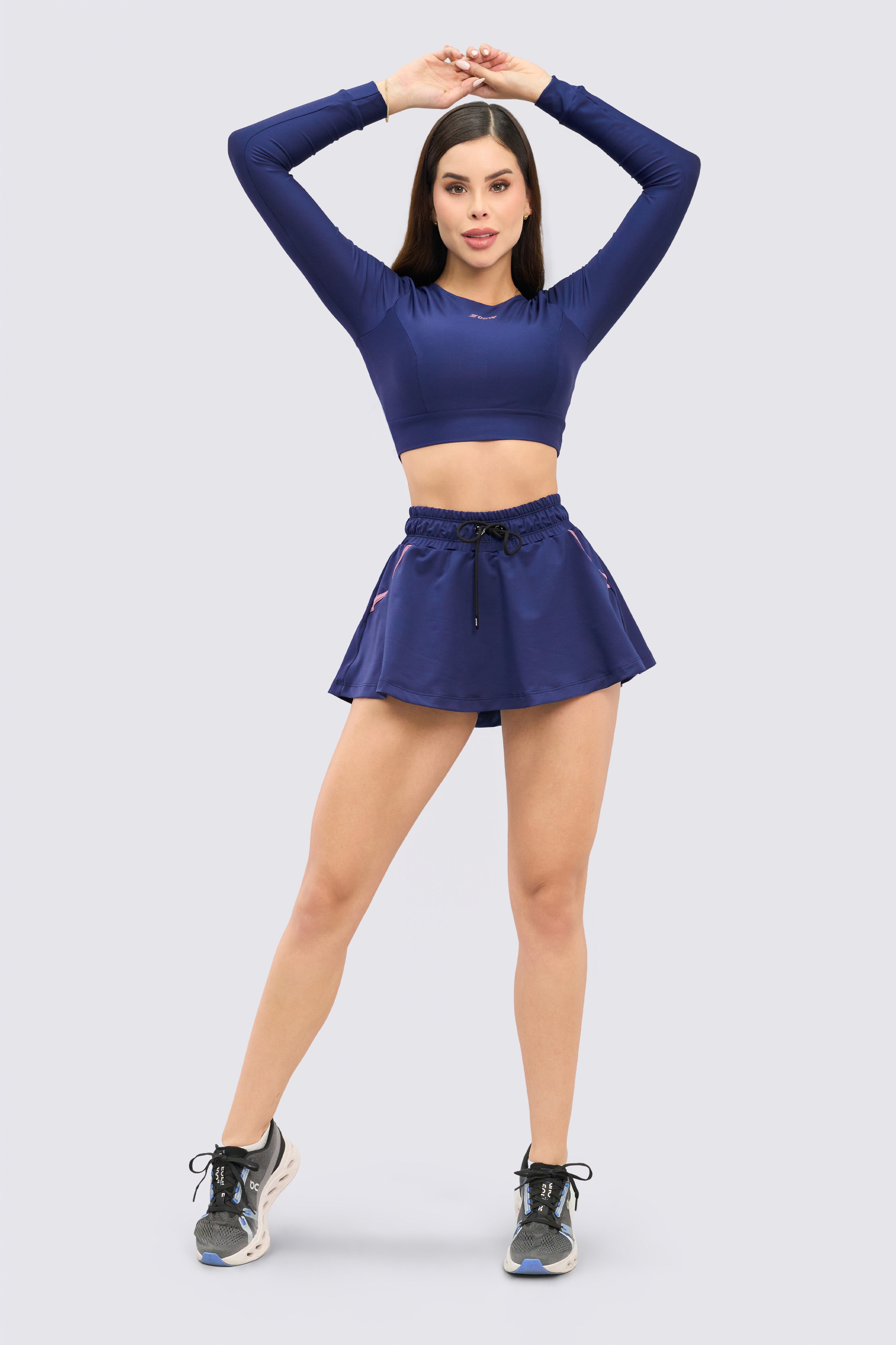 CGW Navy Blue Sports Skirt with Built-in Shorts