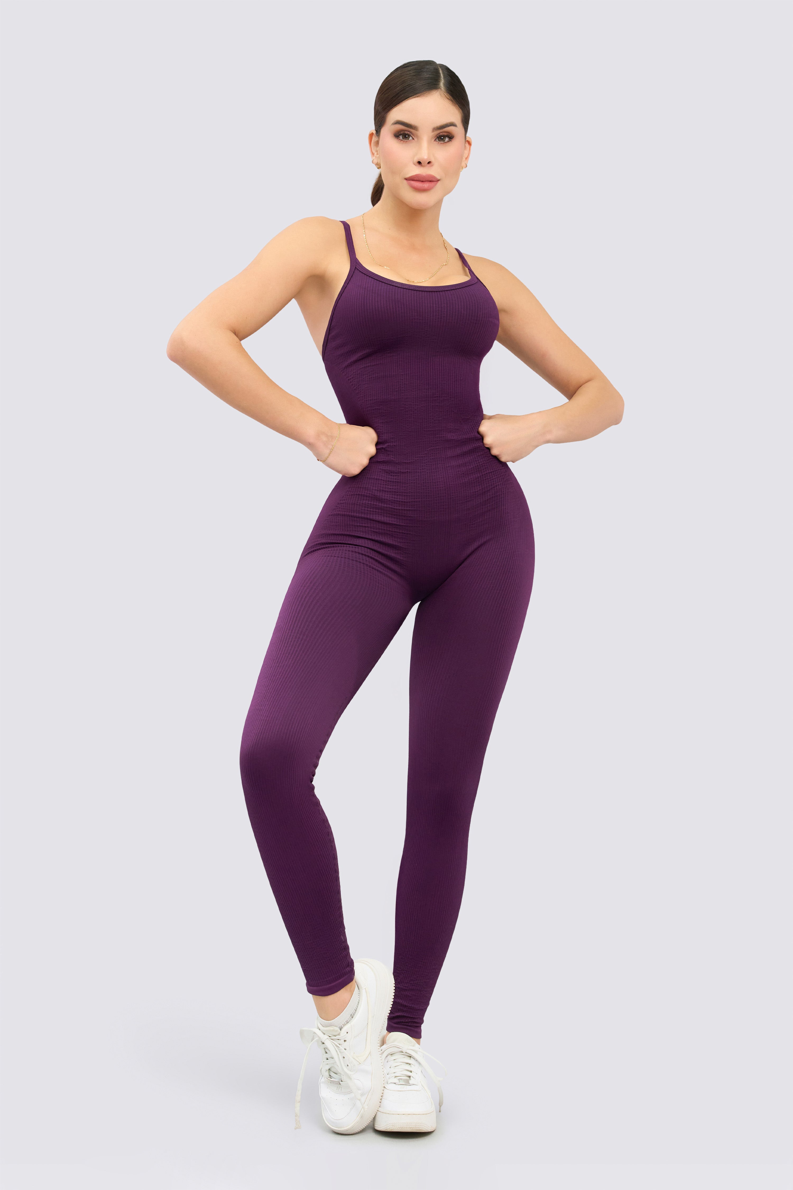 CGW Seamless Purple Sports Jumpsuit – Sculpting Fit & Comfort
