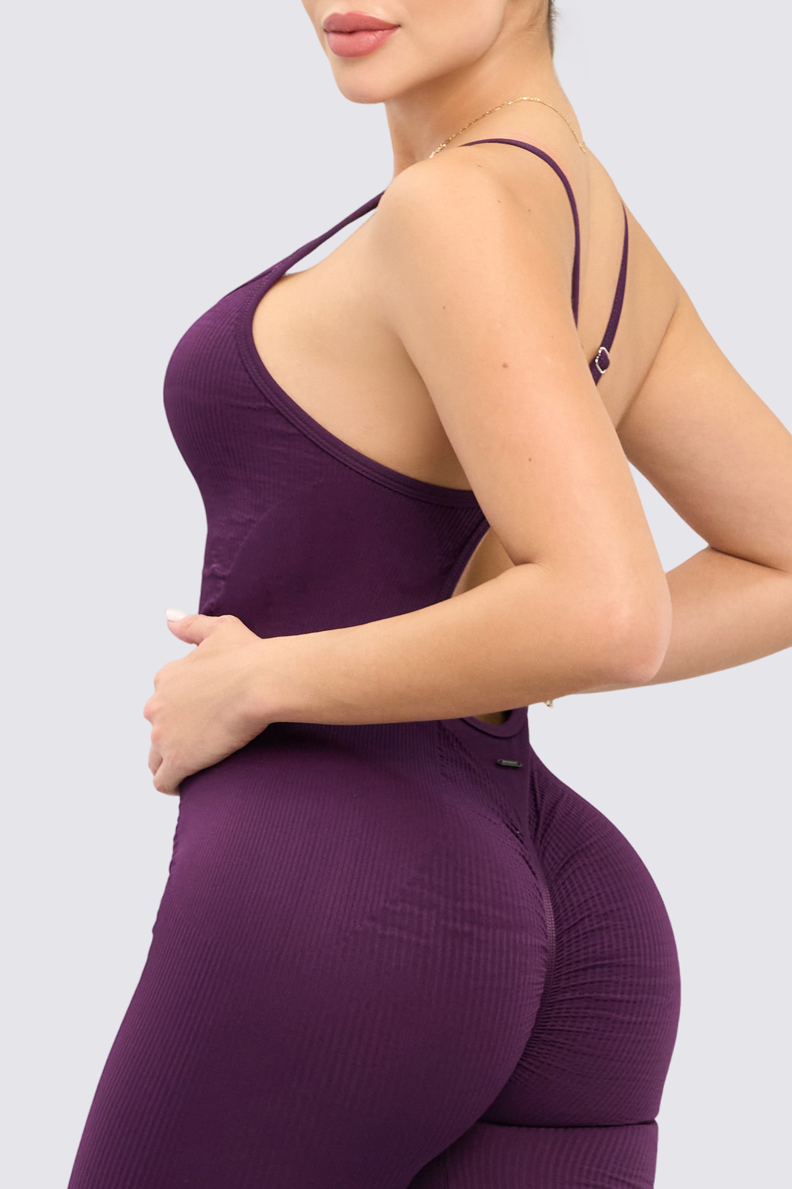 CGW Seamless Purple Sports Jumpsuit – Sculpting Fit & Comfort