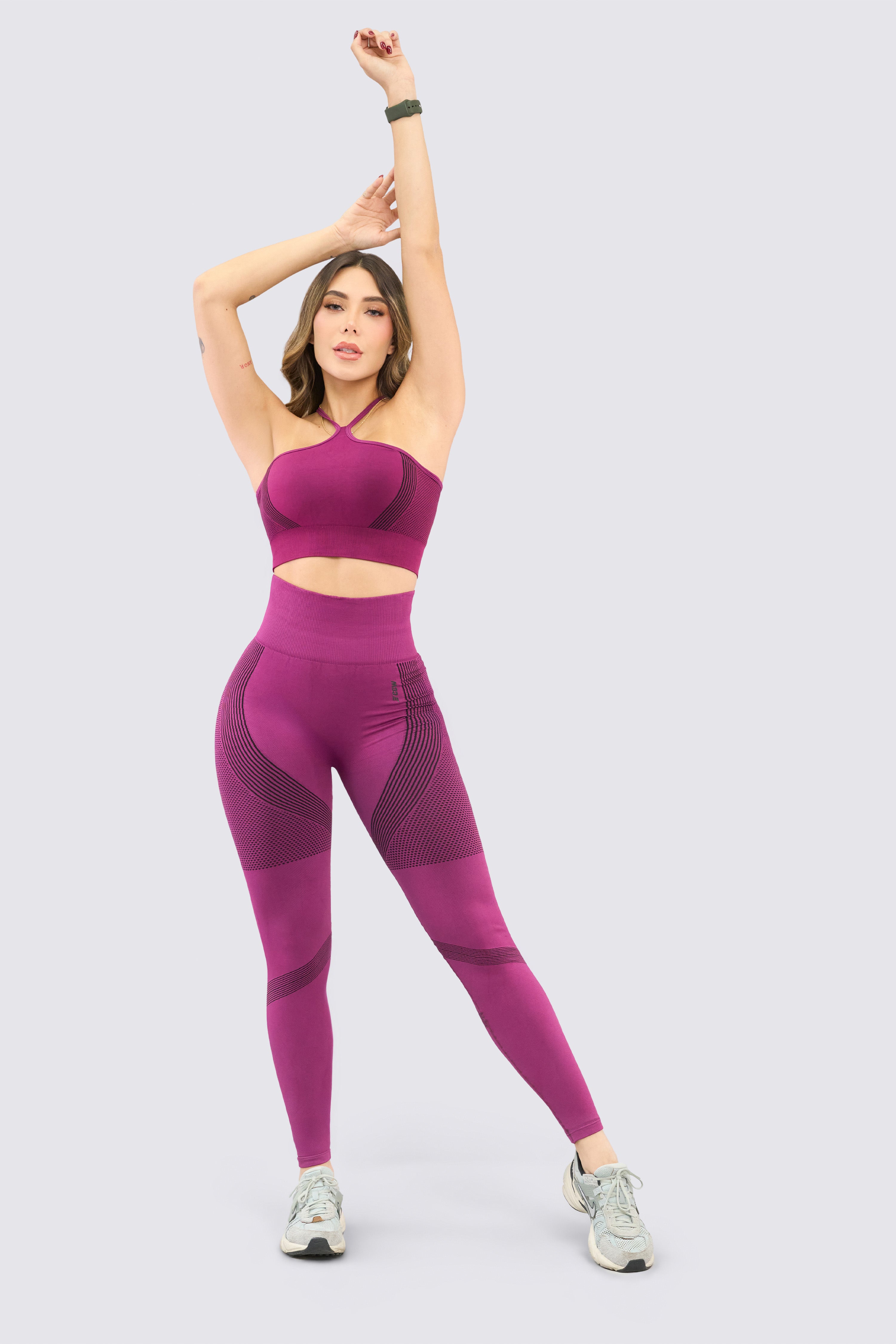 CGW Purple Seamless Sports Bra with Strappy Back – Medium Support