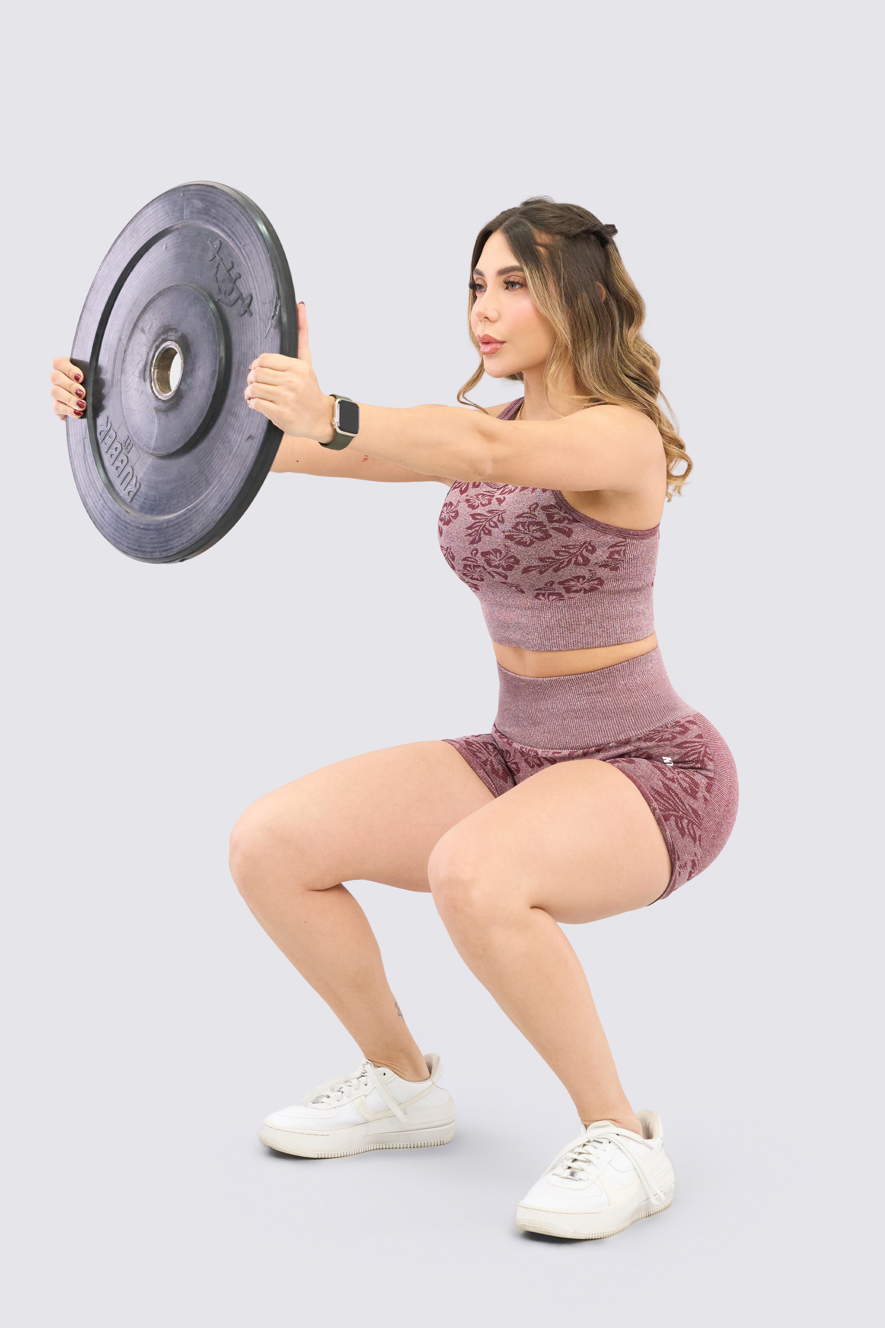 CGW Seamless Push-Up Shorts in floral texture