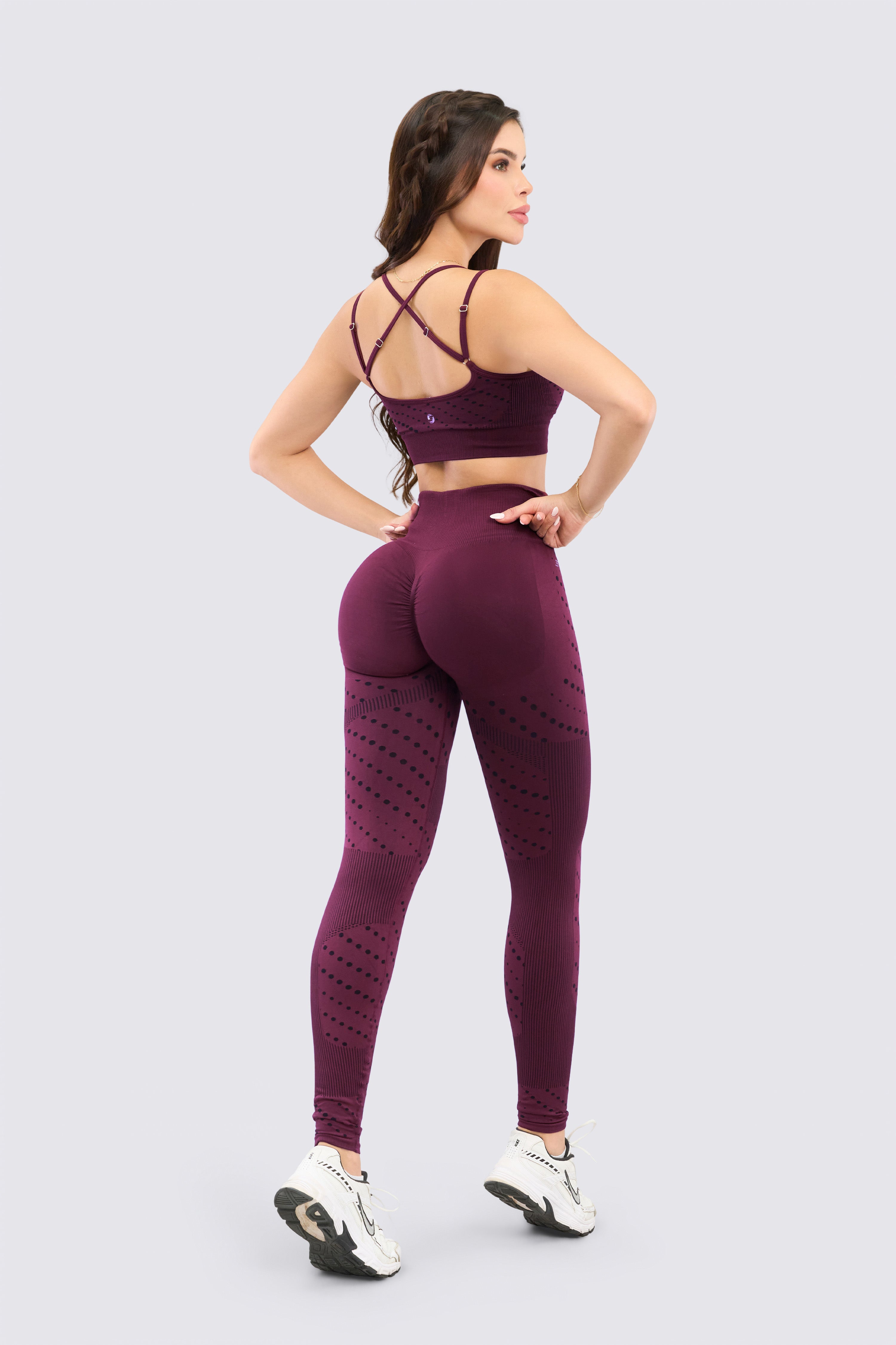 CGW Red Wine Seamless Push Up Leggings