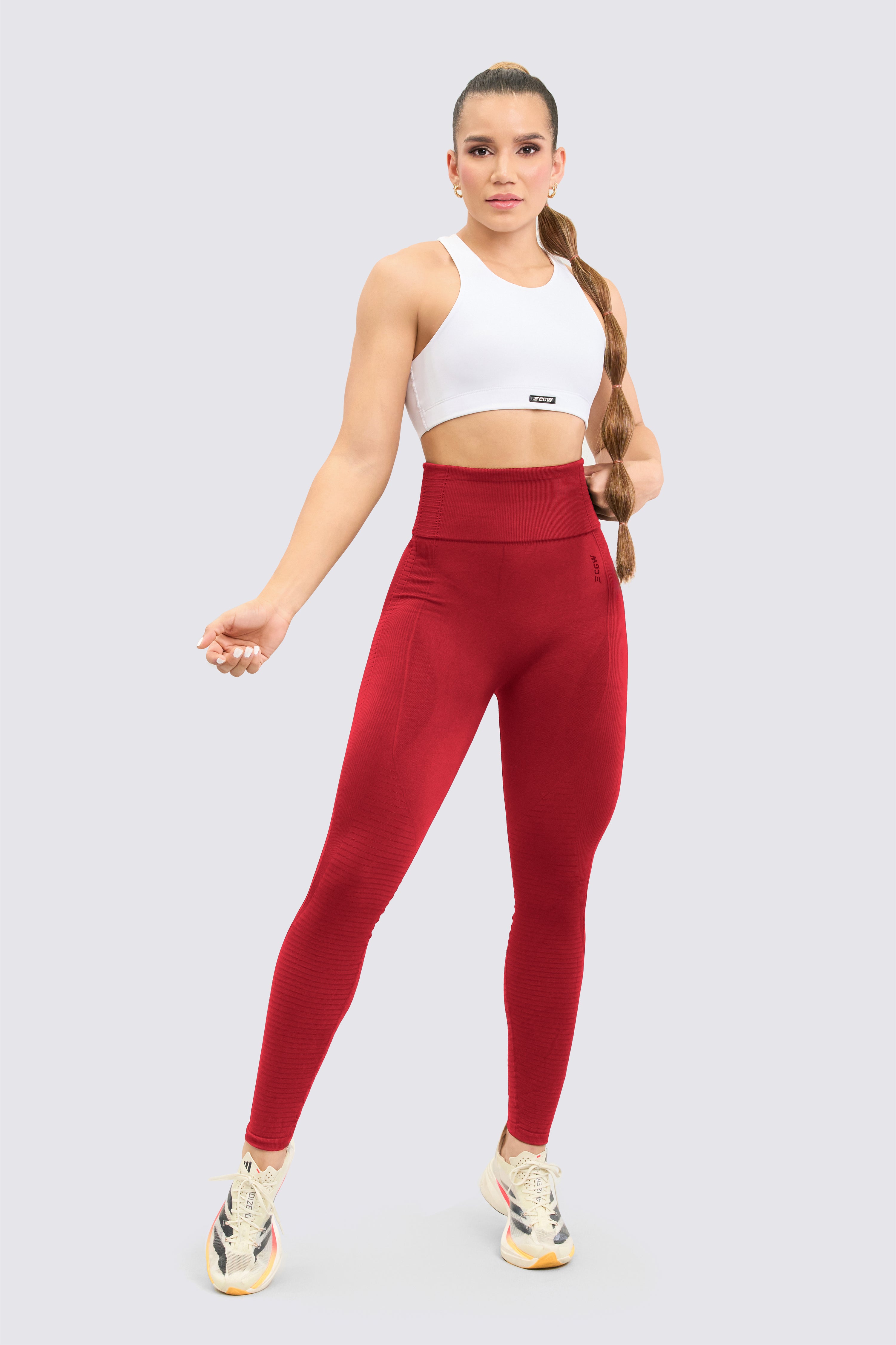 CGW Red Push-Up Seamless Leggings – High Waist & Sculpt Fit