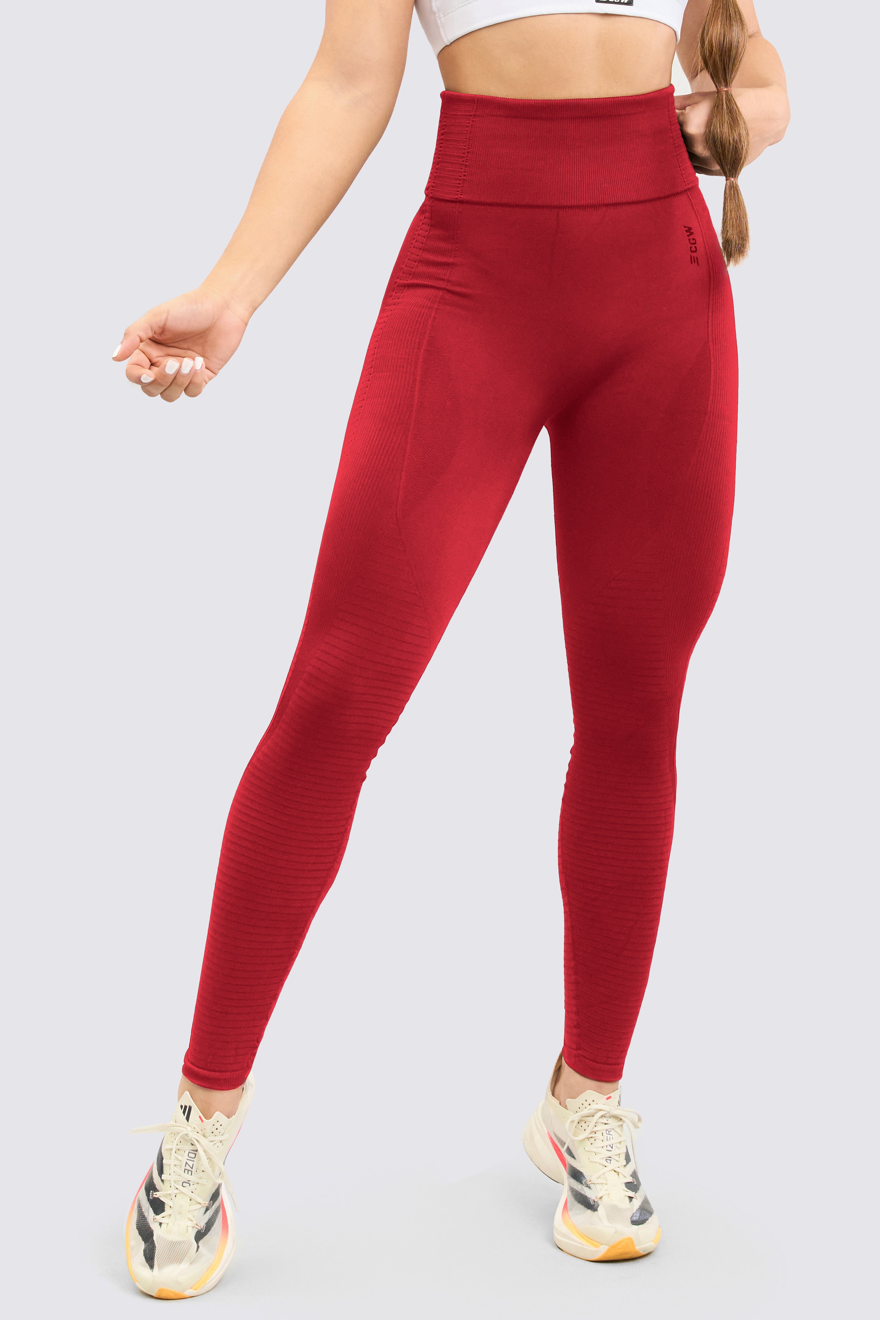 CGW Red Push-Up Seamless Leggings – High Waist & Sculpt Fit
