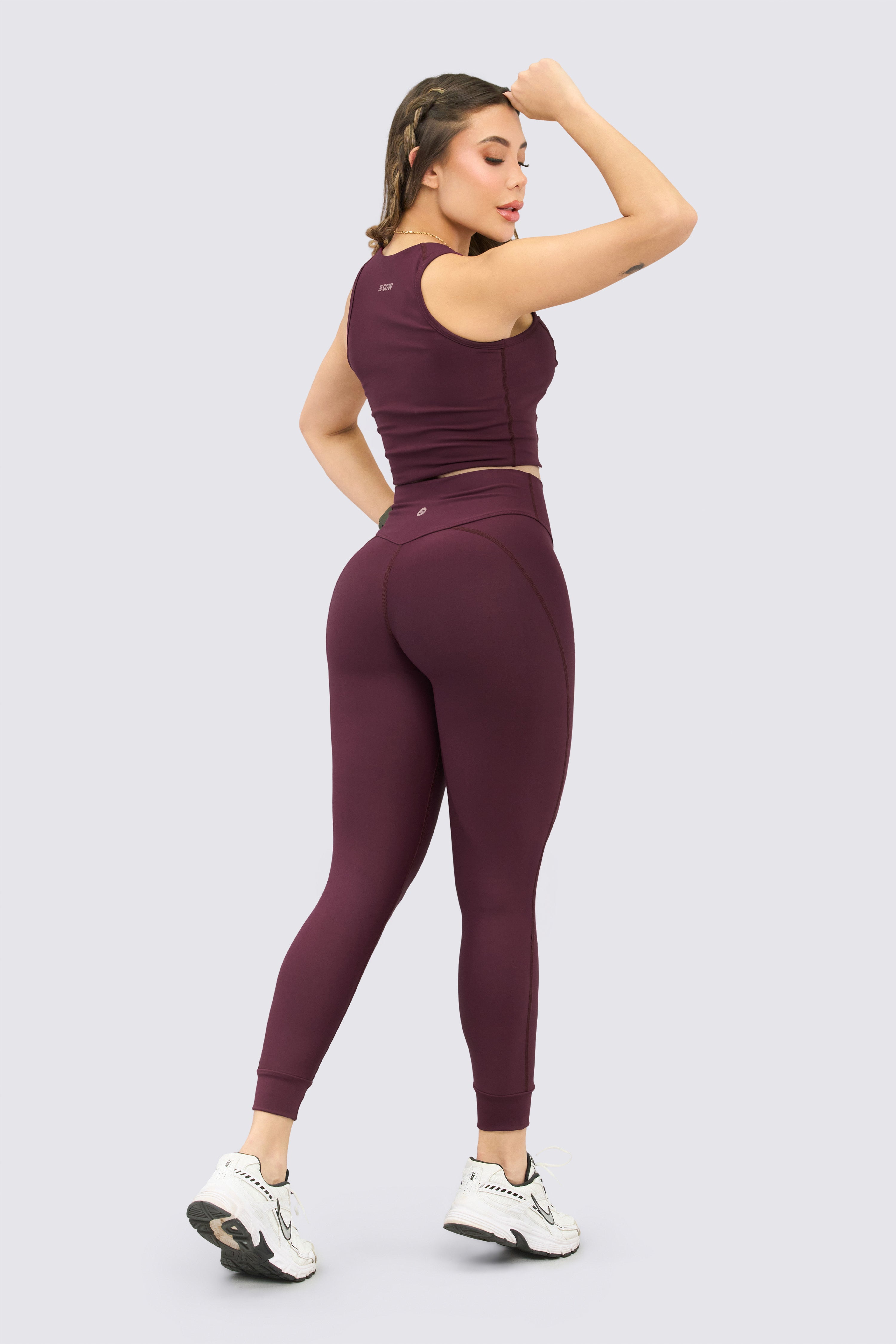 CGW High-Waist Red Wine Sports Leggings β Sculpting & Flexible