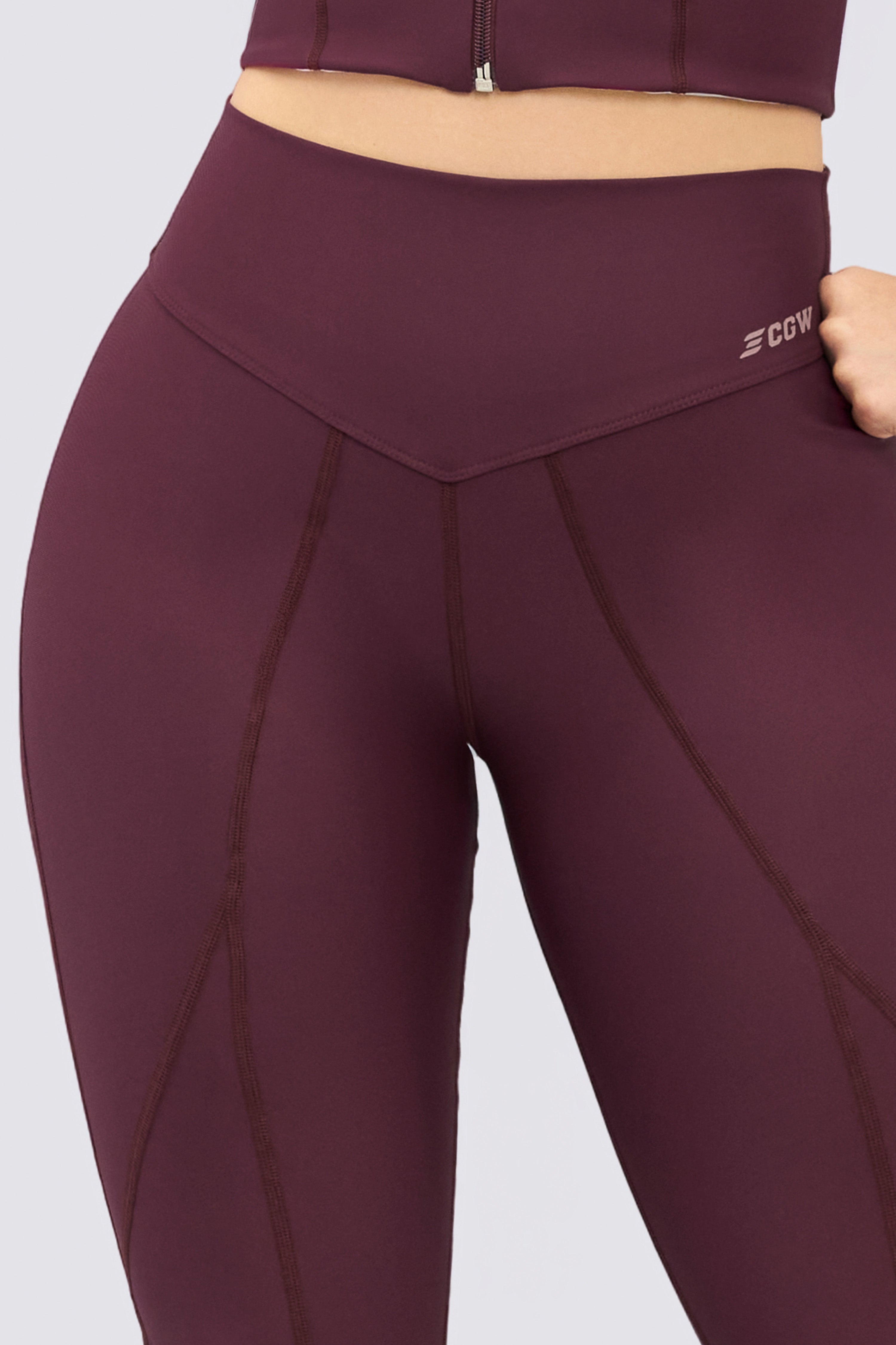 CGW High-Waist Red Wine Sports Leggings β Sculpting & Flexible