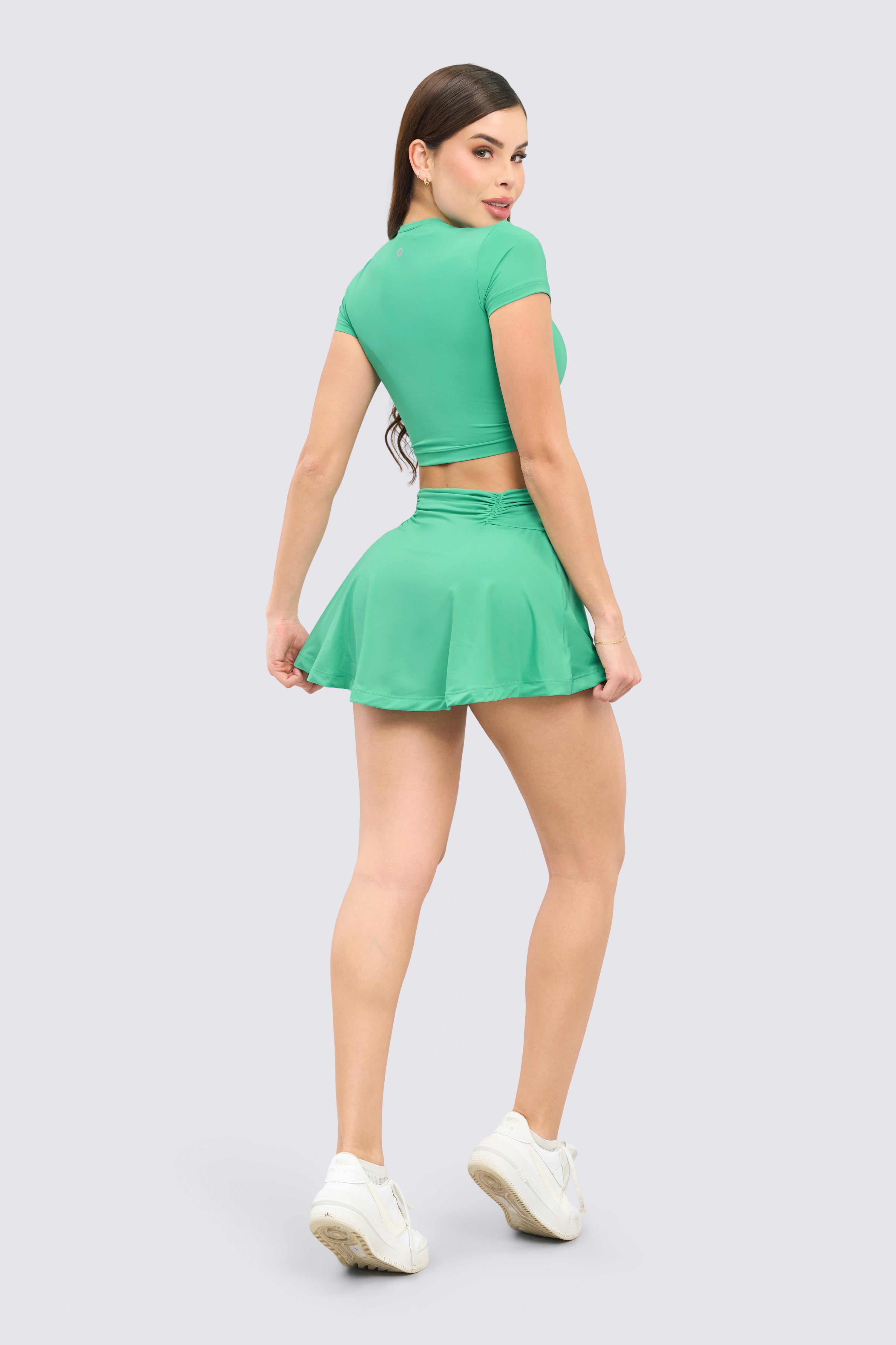 CGW Green Ruched Sports Crop Top