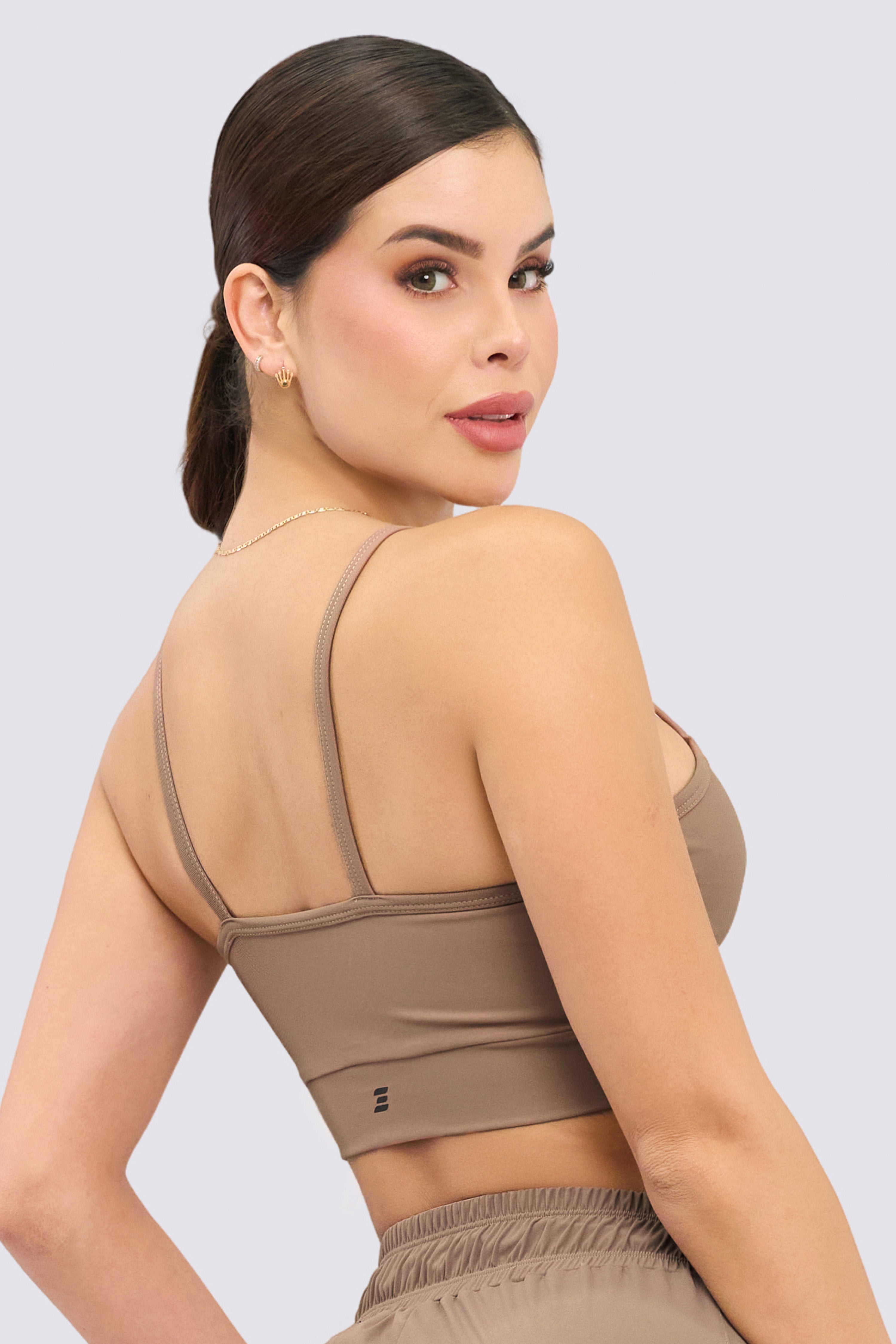 CGW Mocca Ruched Front Sports Bra – Sleek Support & Style