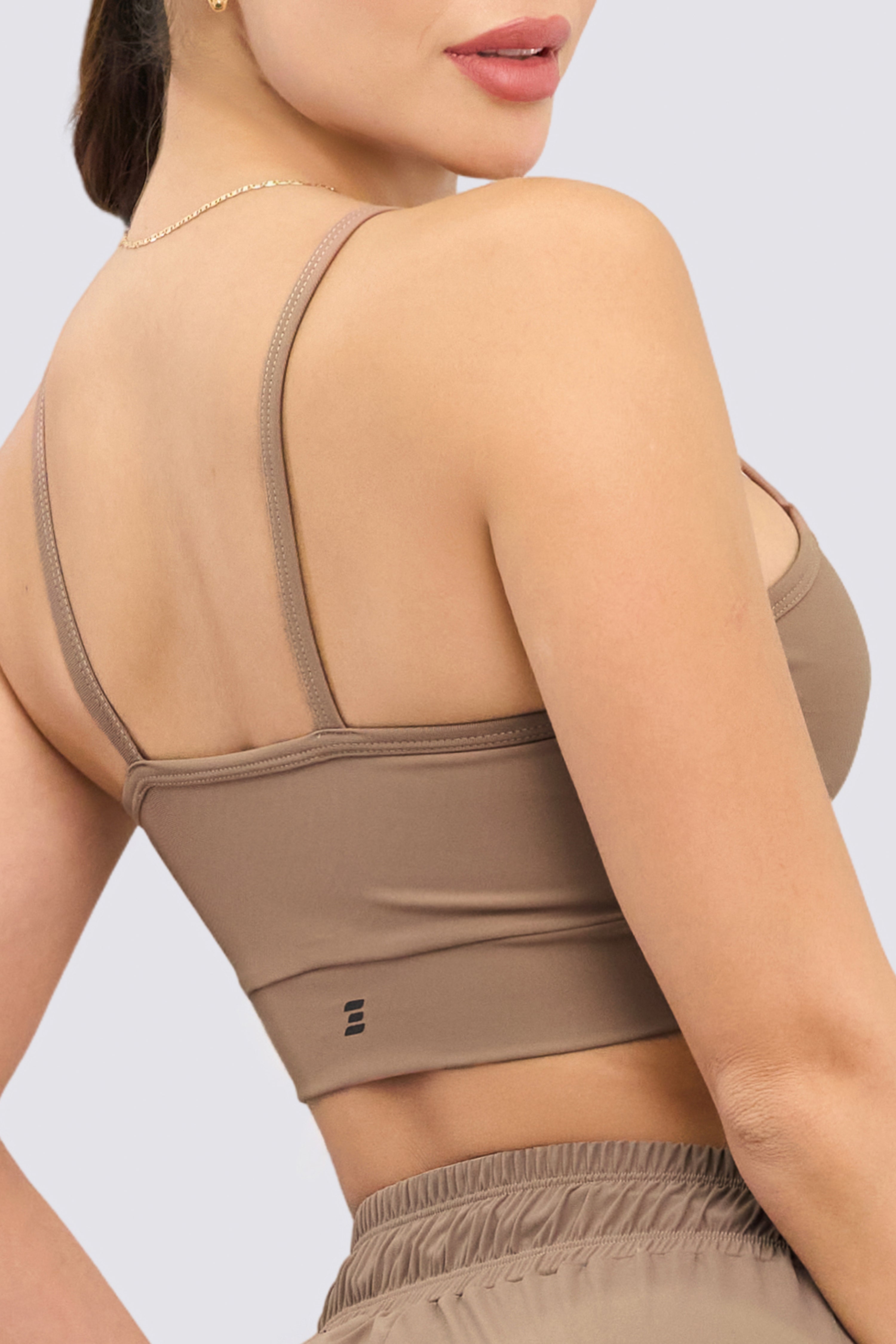 CGW Mocca Ruched Front Sports Bra – Sleek Support & Style