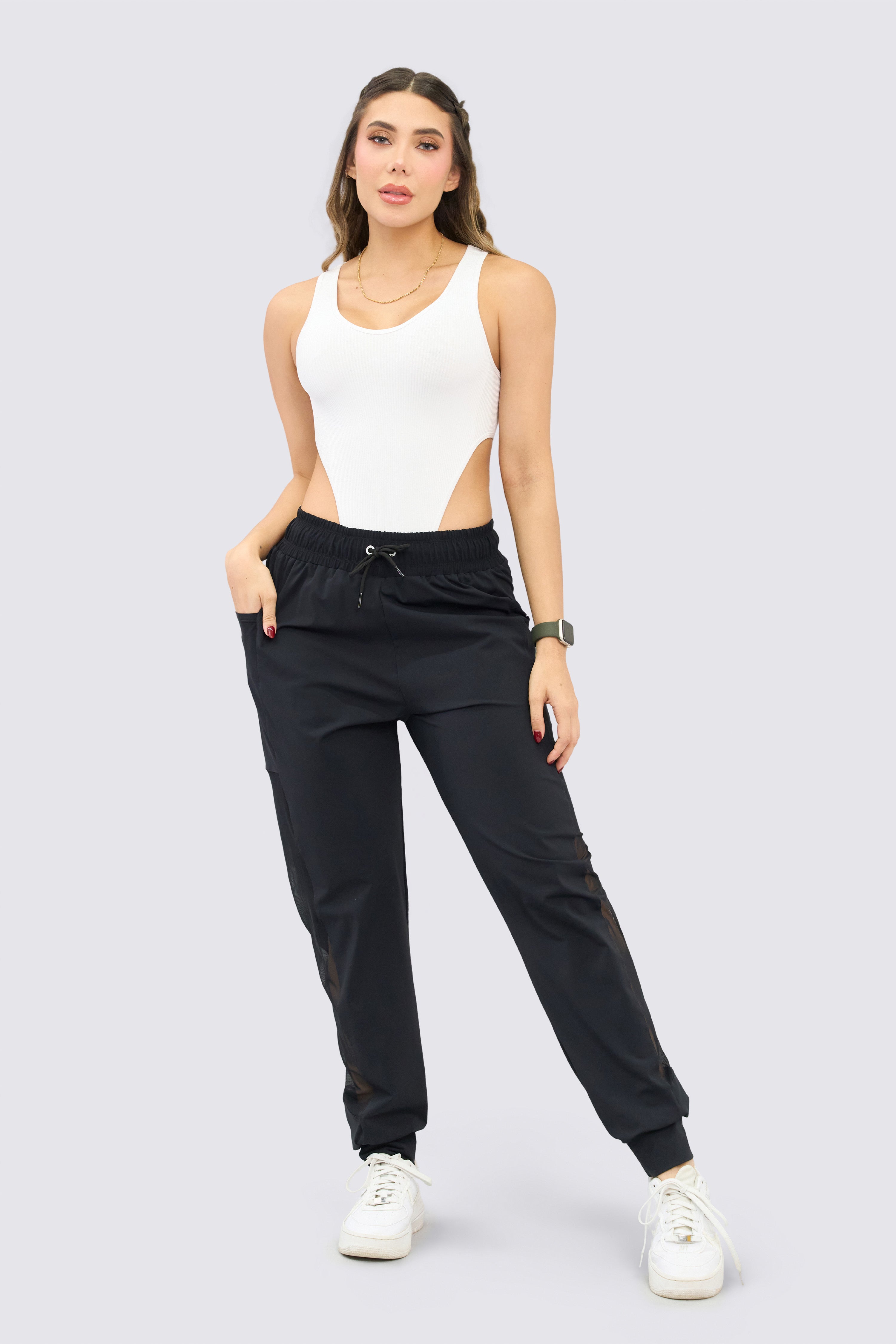 CGW White Ribbed Athletic Bodysuit