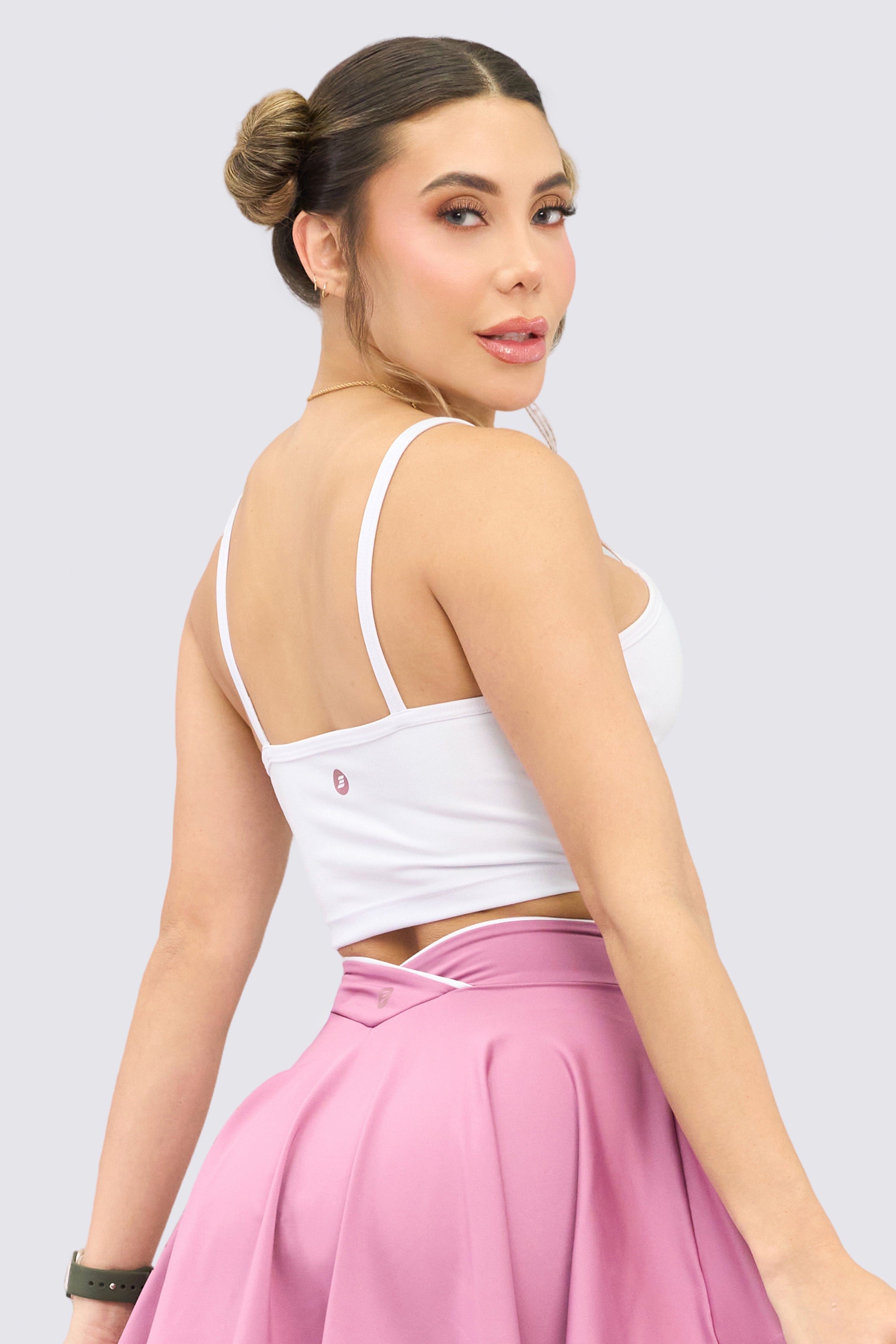 CGW White Strappy Sports Crop Top