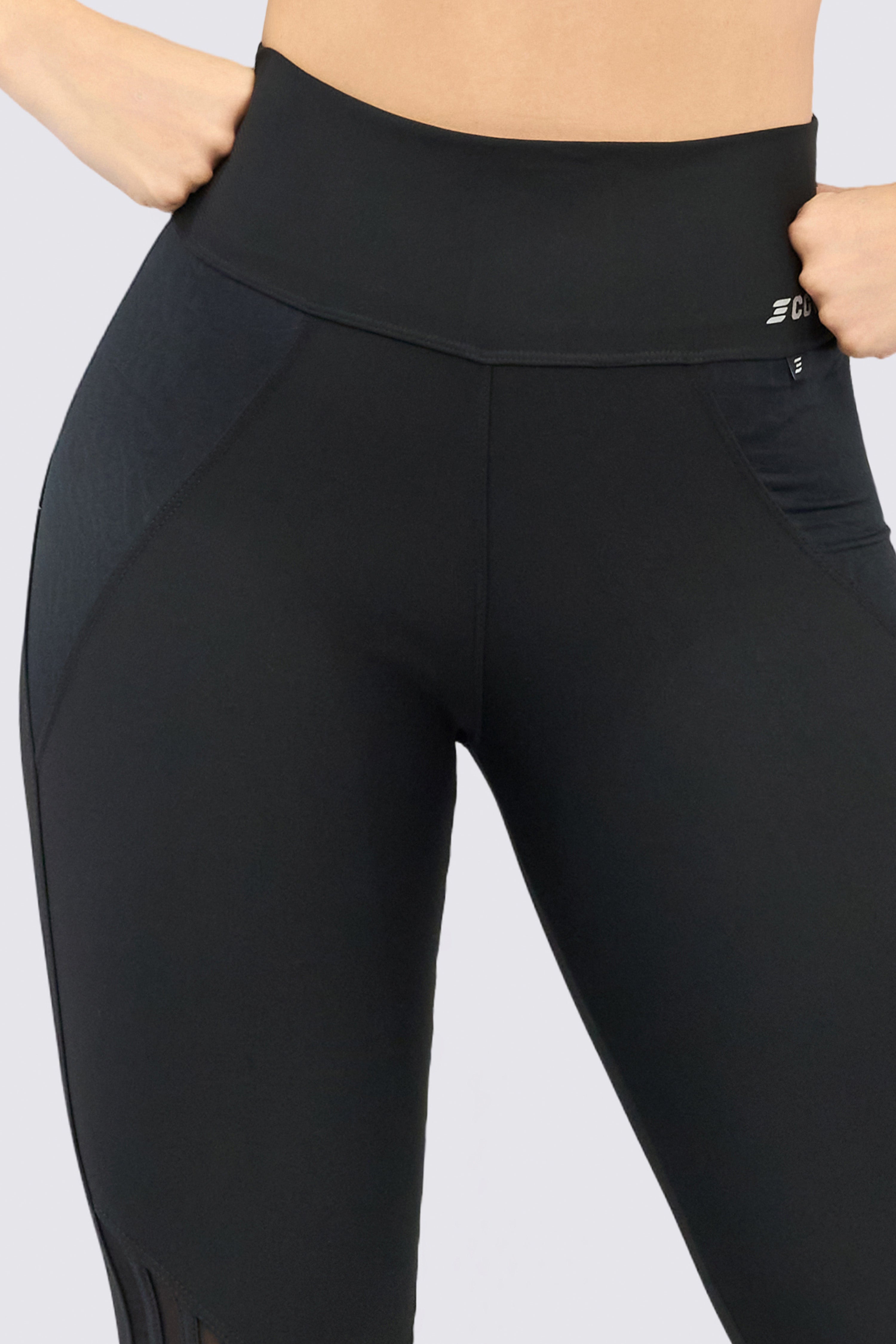 CGW Black Mesh Panel Leggings – High-Waisted Support