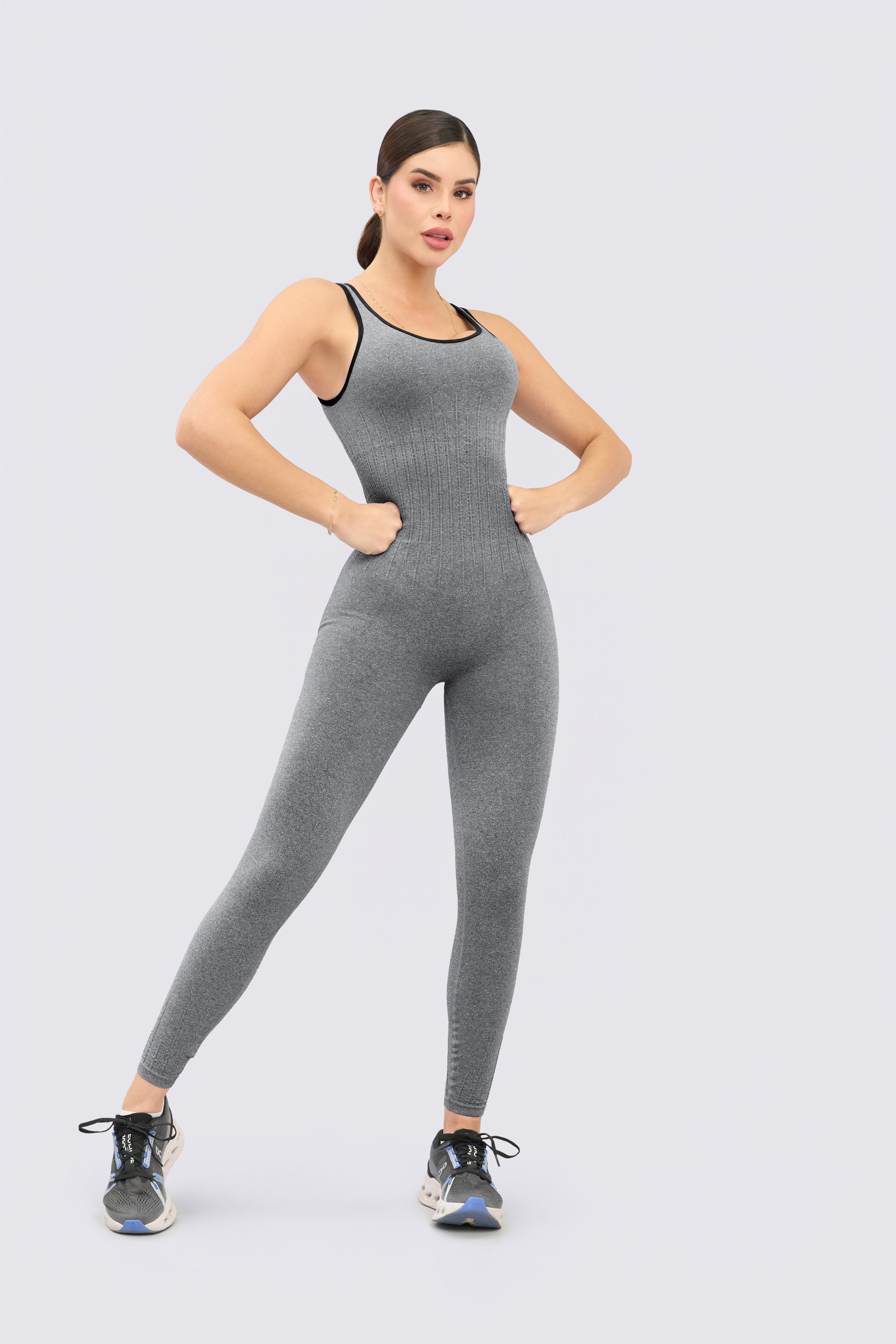 CGW Black Seamless Sports Bodysuit – Sculpted Fit & Comfort
