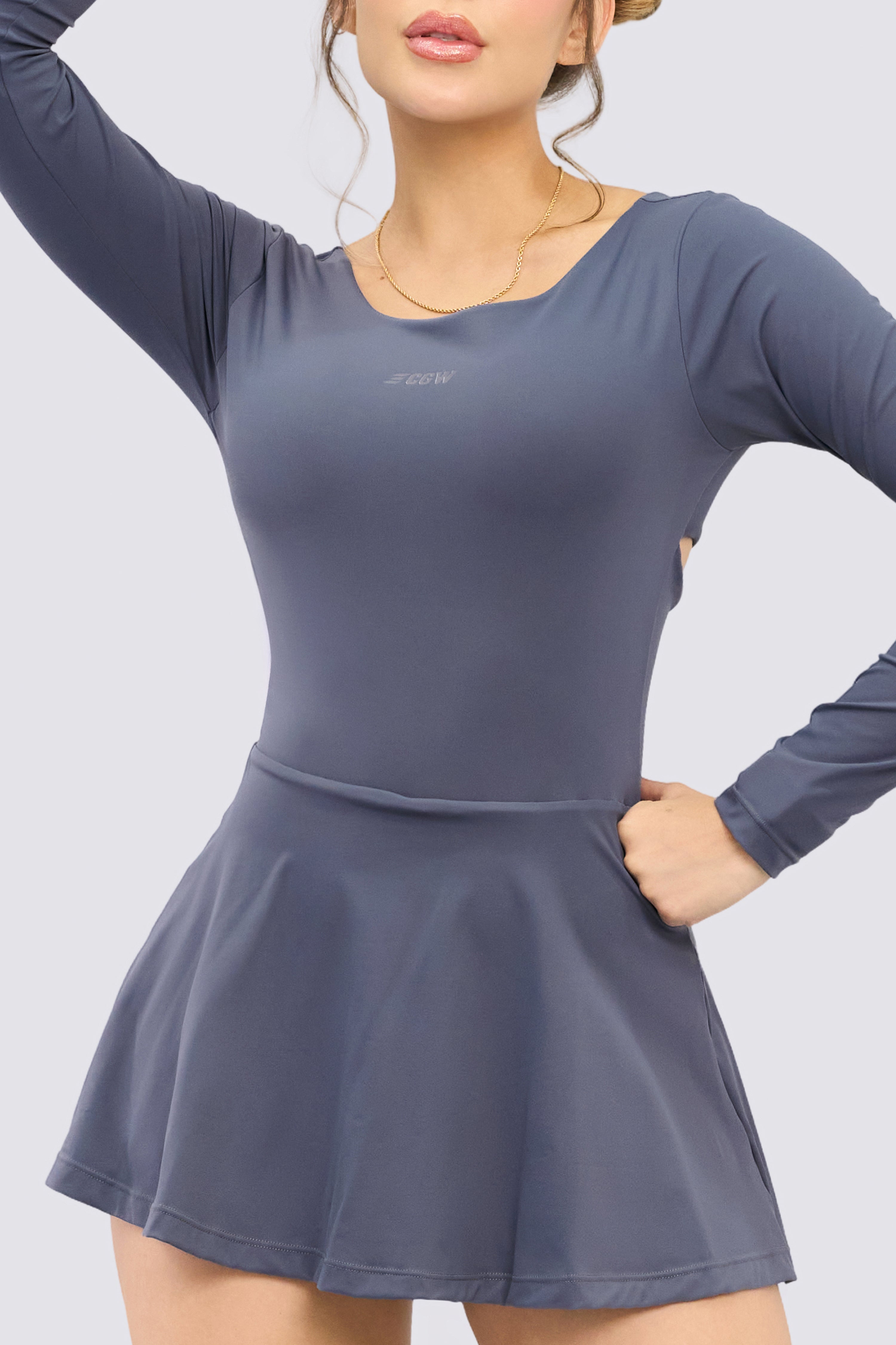 CGW Gray Long Sleeve Sports Dress – Stylish Performance & Comfort