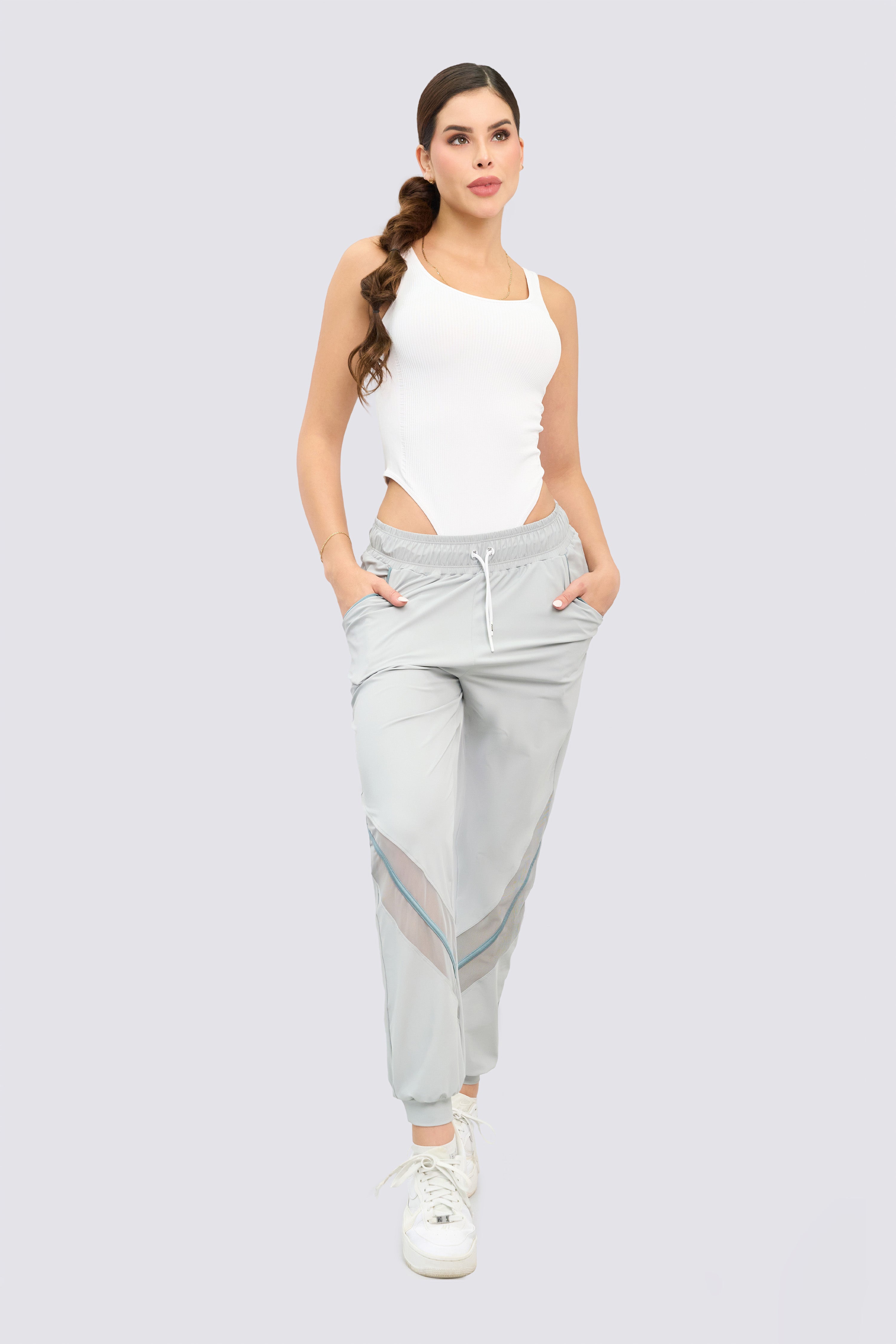 CGW Gray Sports Jogger with Mesh Panels