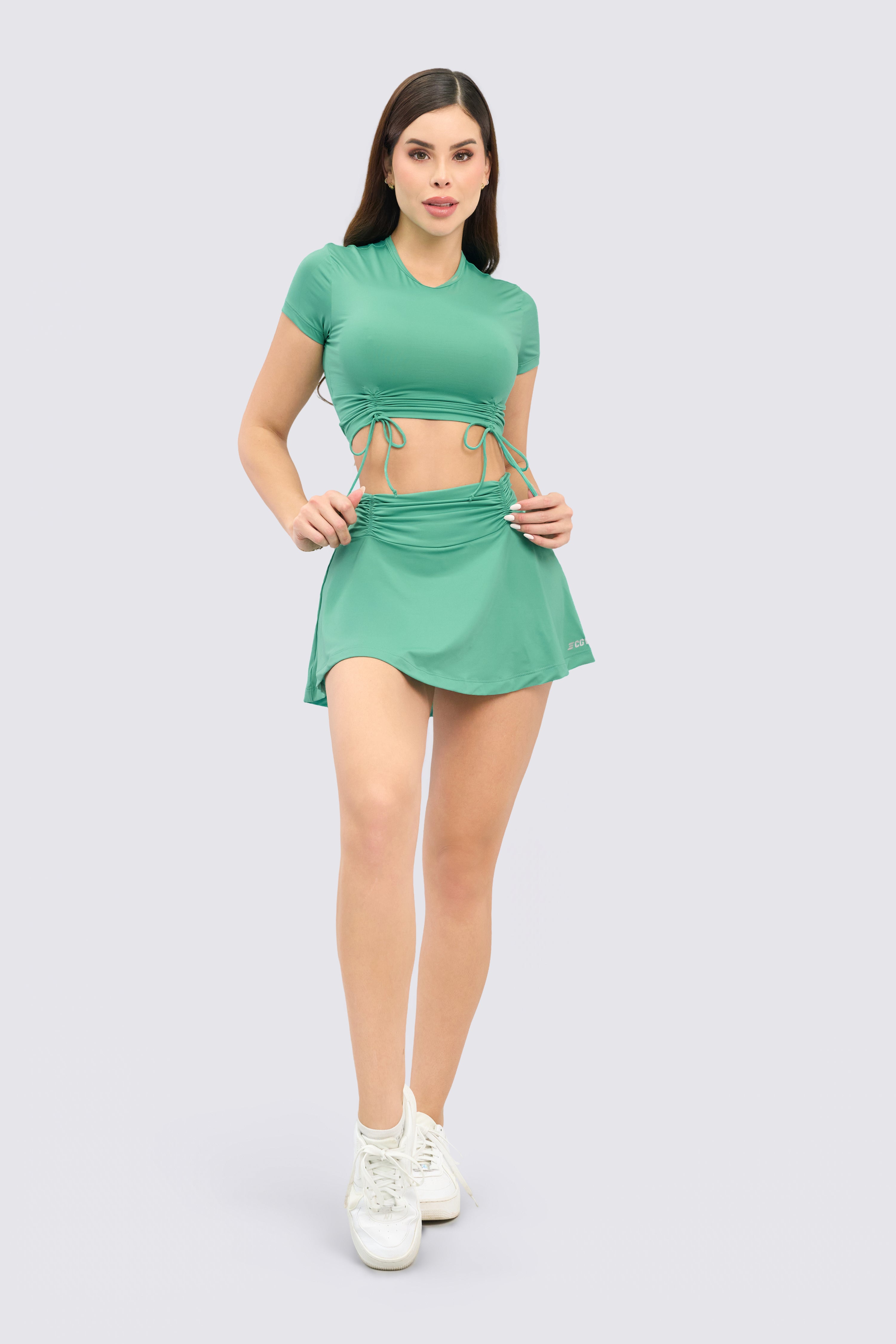 CGW Green Sports Skirt with Scrunch Waist