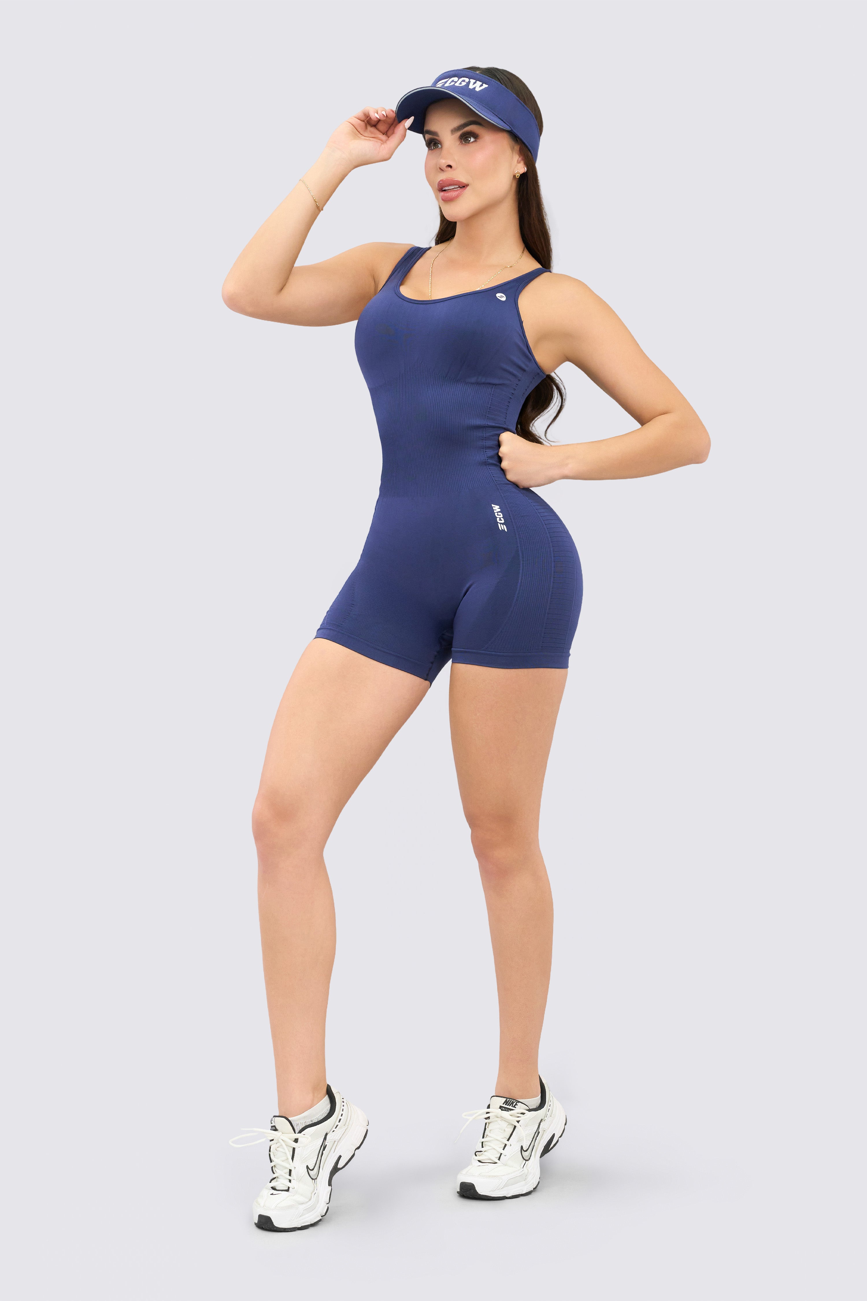 CGW Navy Blue Seamless Jumpsuit – Comfort & Confidence in Motion