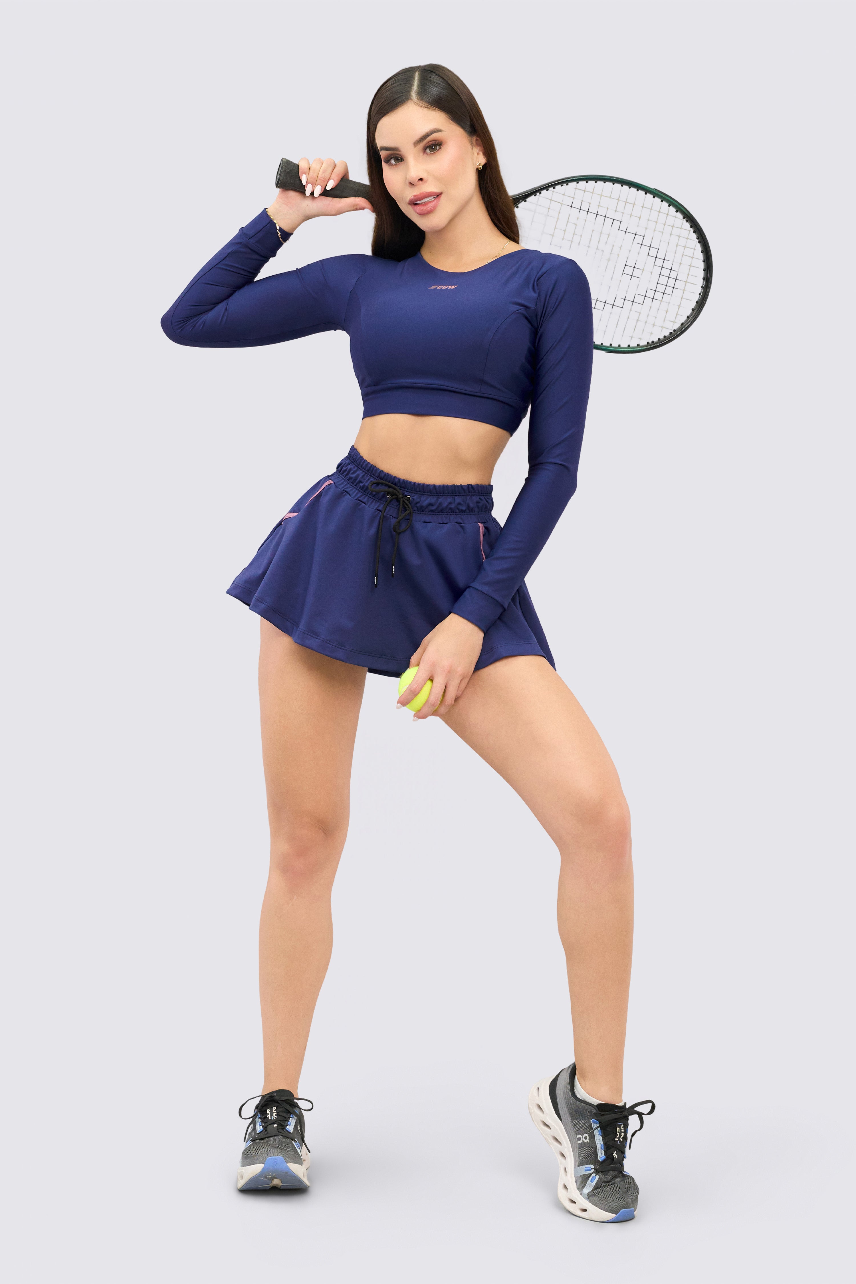 CGW Navy Blue Long Sleeve Crop Top