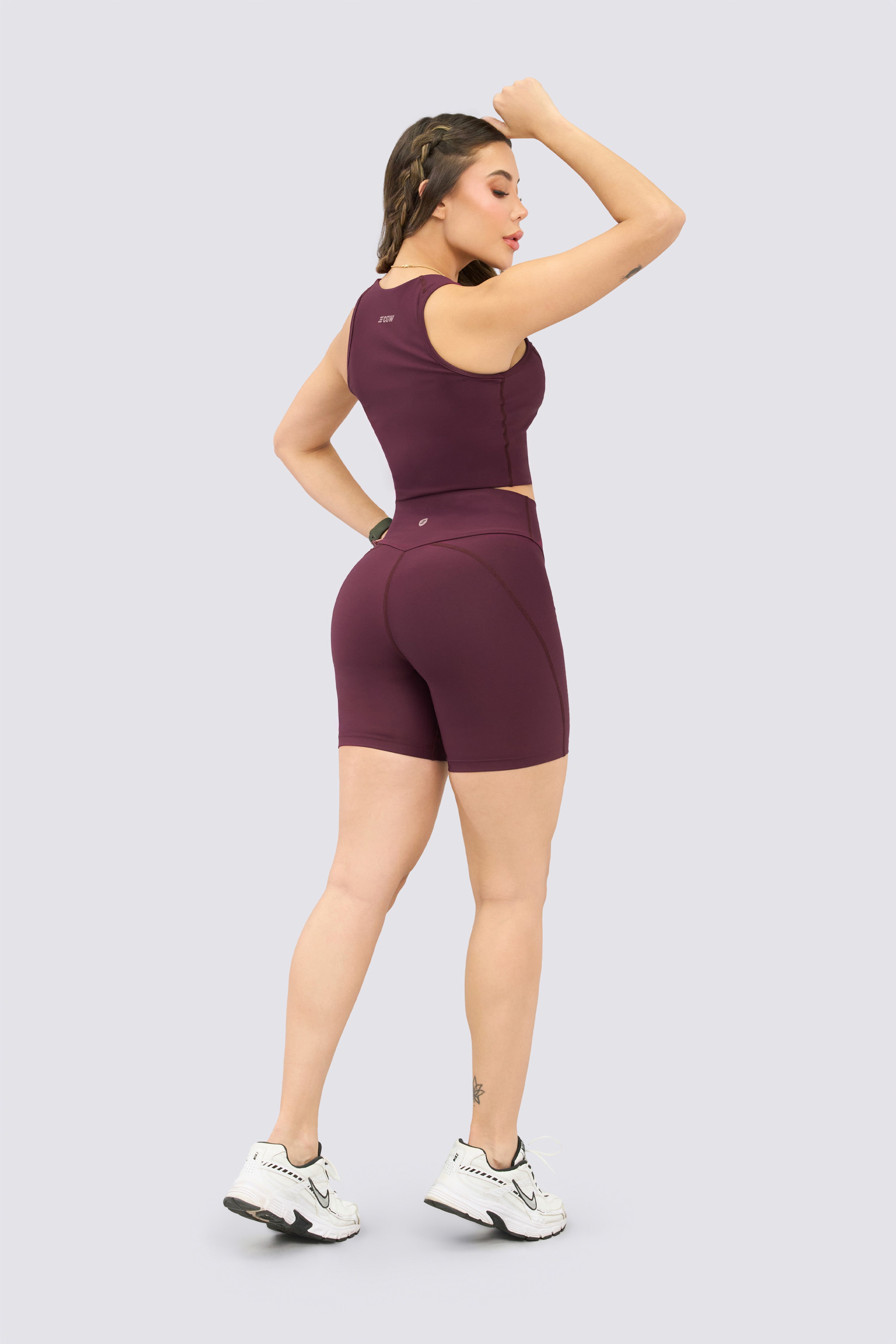 CGW Red Wine Biker Shorts – Sculpt & Support