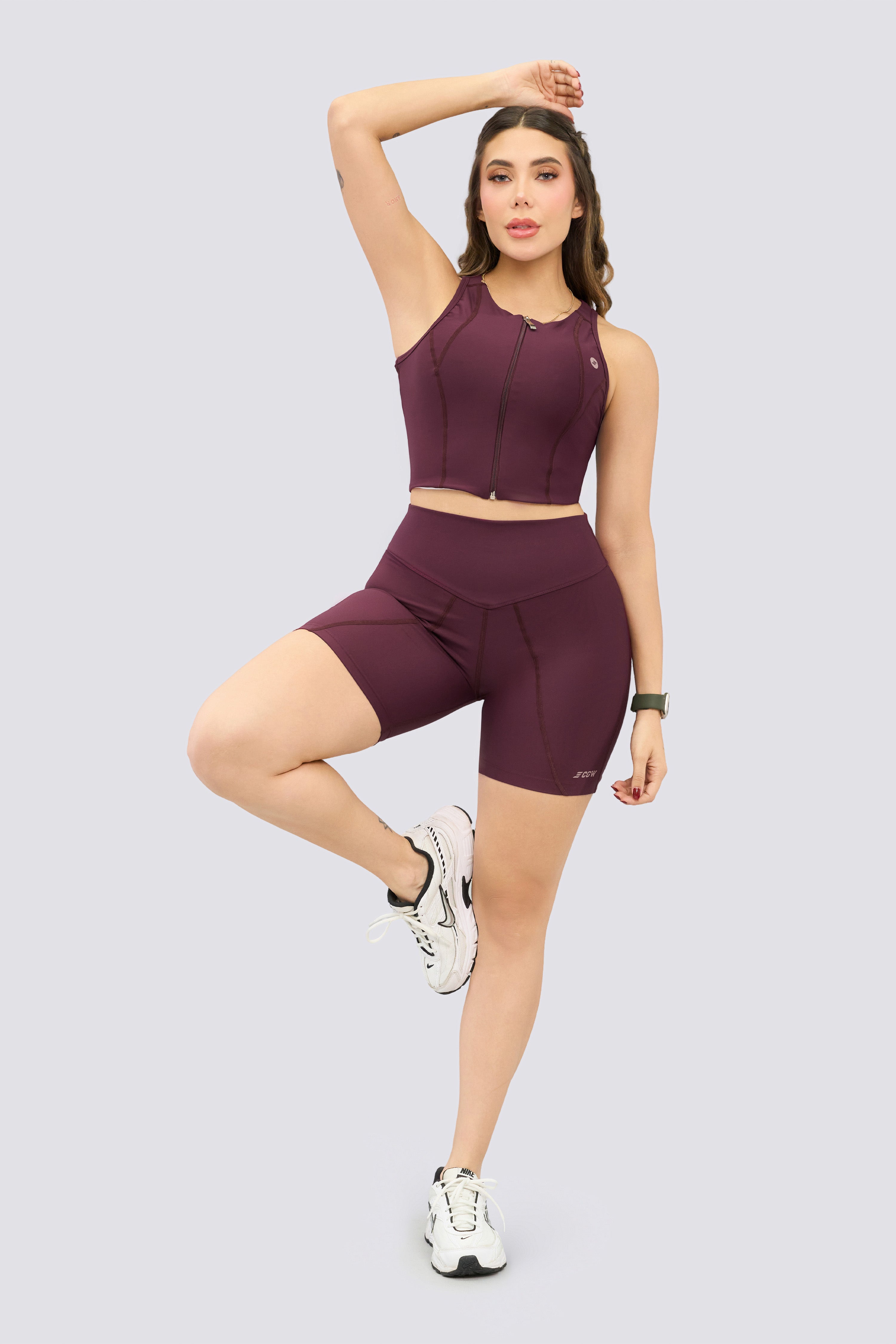 CGW Red Wine Biker Shorts – Sculpt & Support