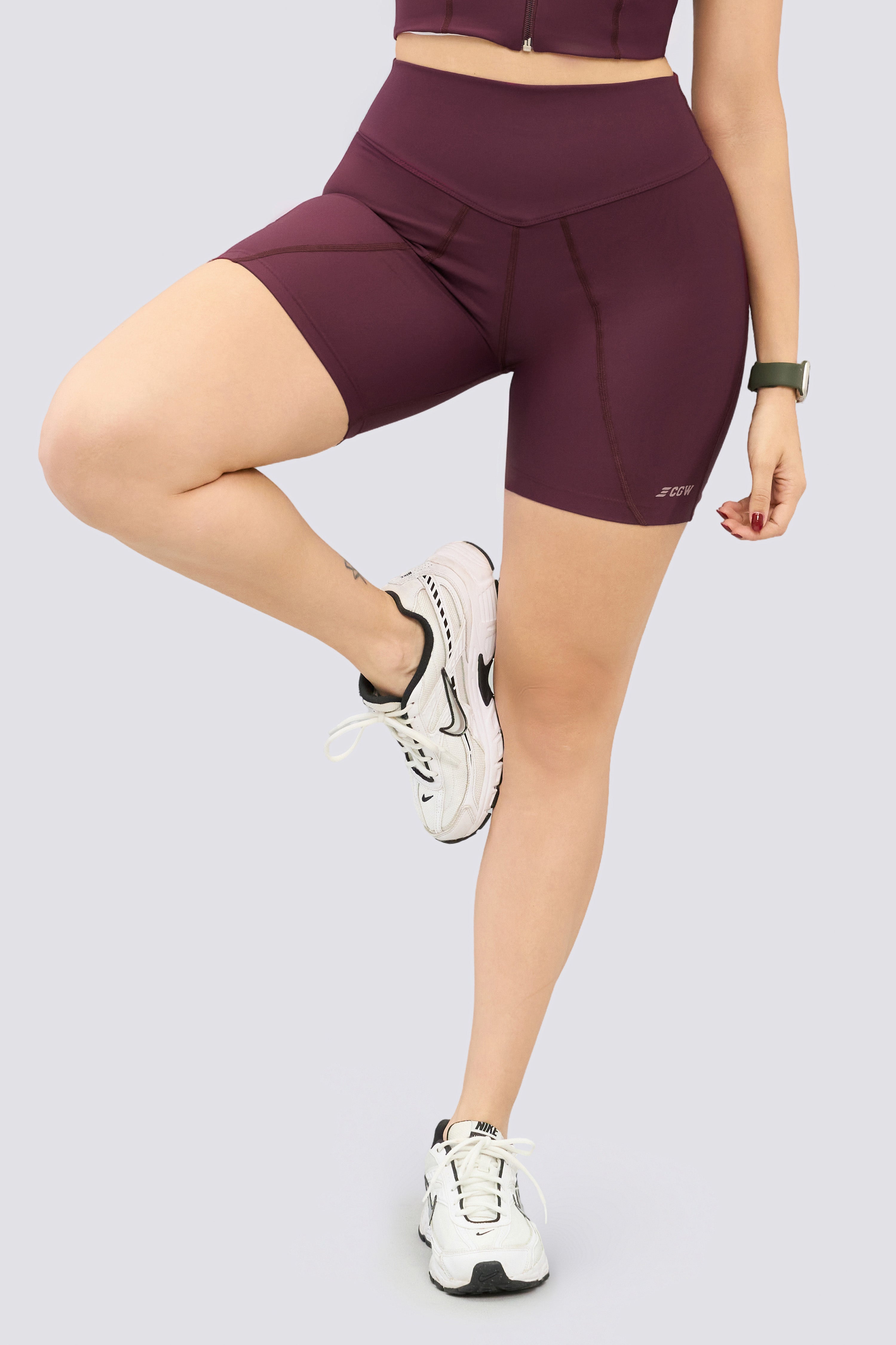 CGW Red Wine Biker Shorts – Sculpt & Support