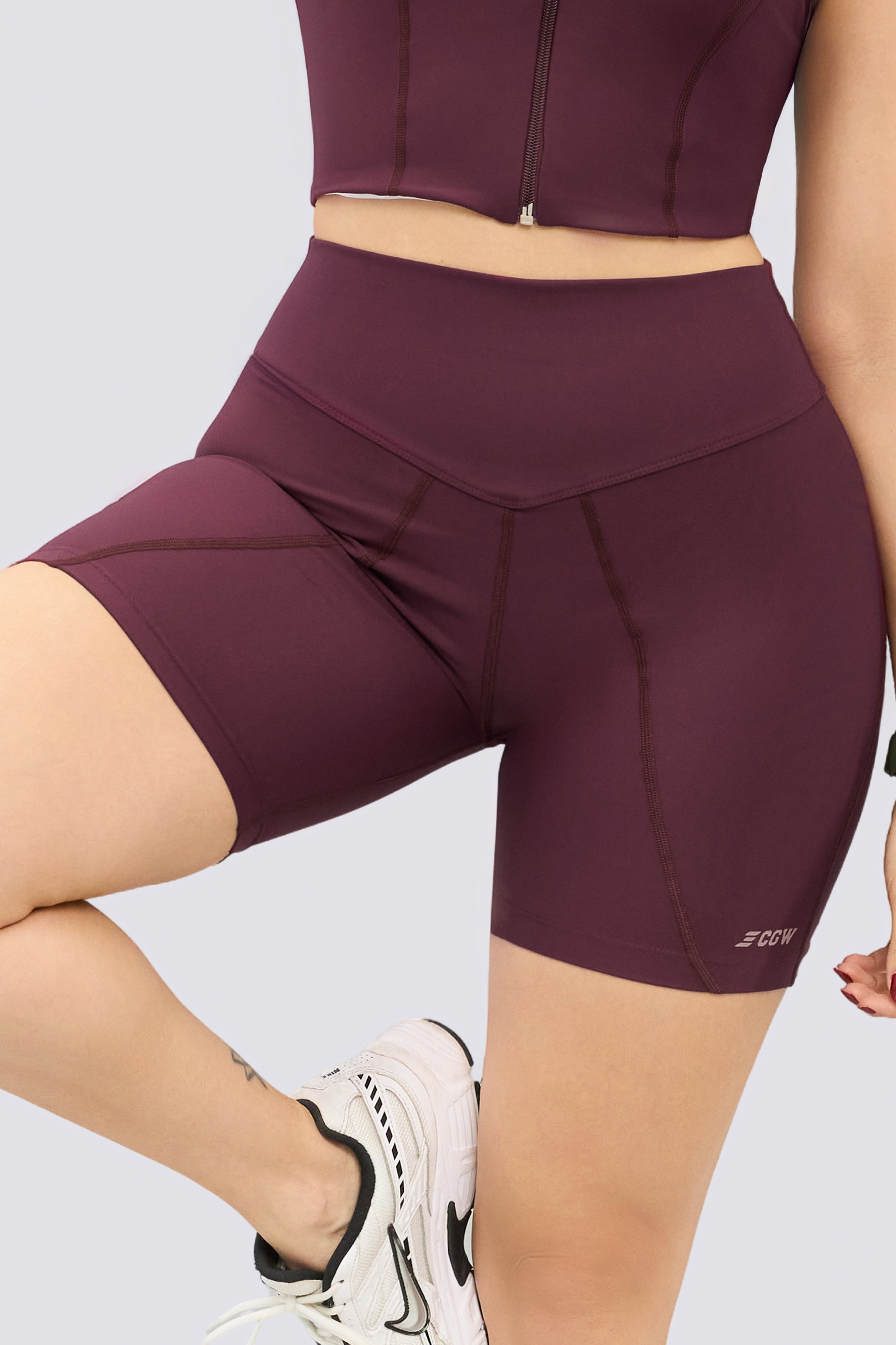 CGW Red Wine Biker Shorts – Sculpt & Support