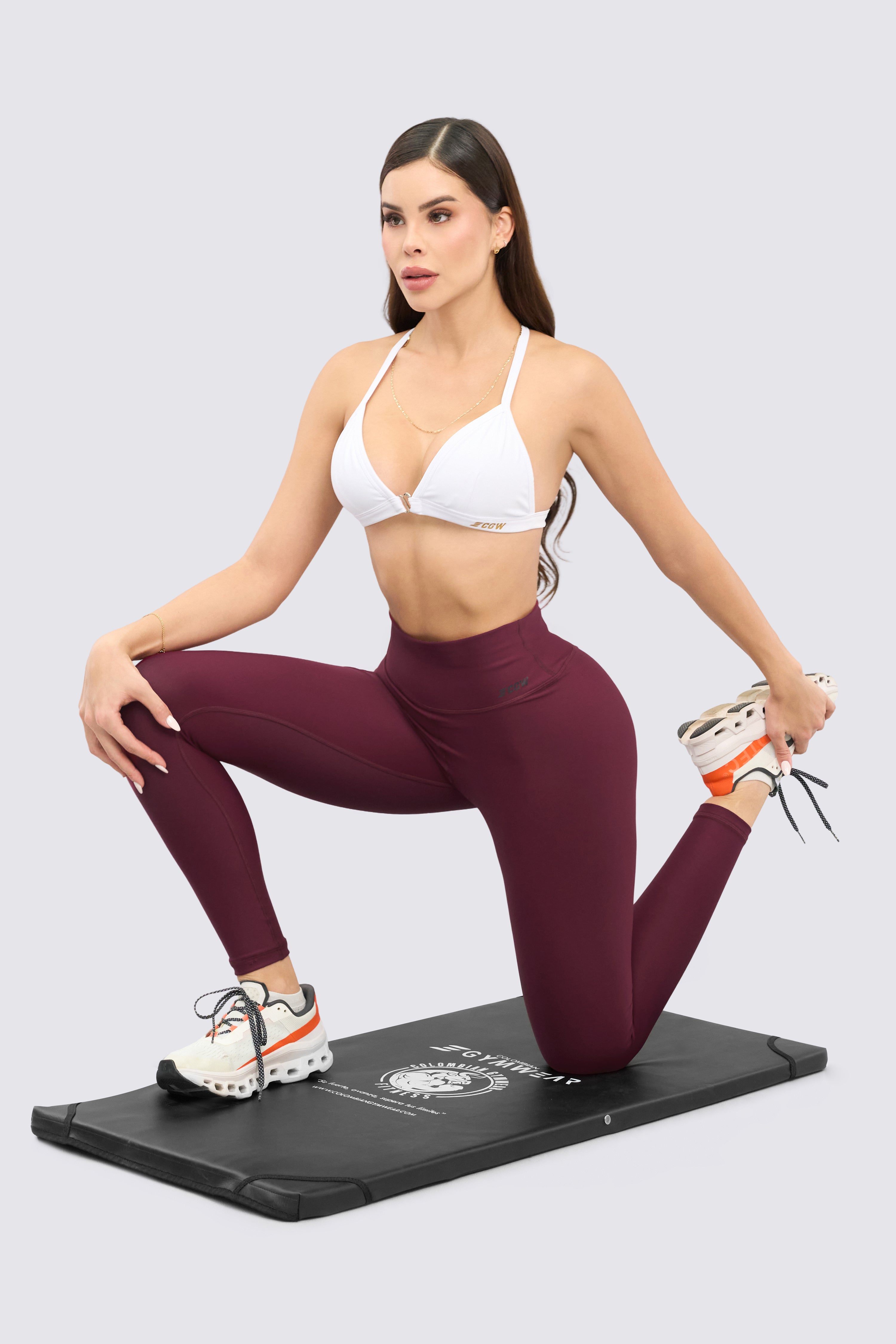CGW Red Wine High-Waisted Sports Leggings