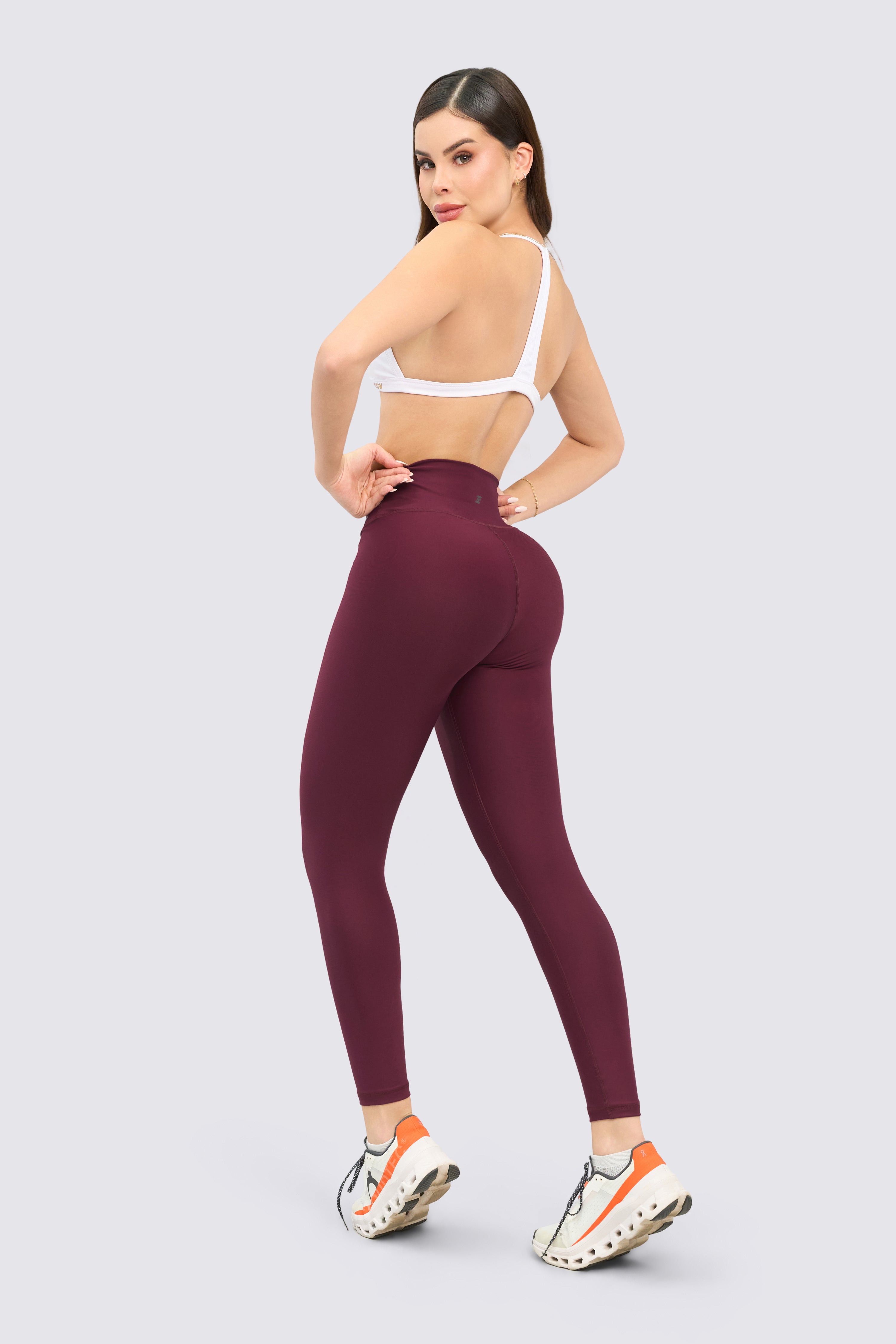 CGW Red Wine High-Waisted Sports Leggings