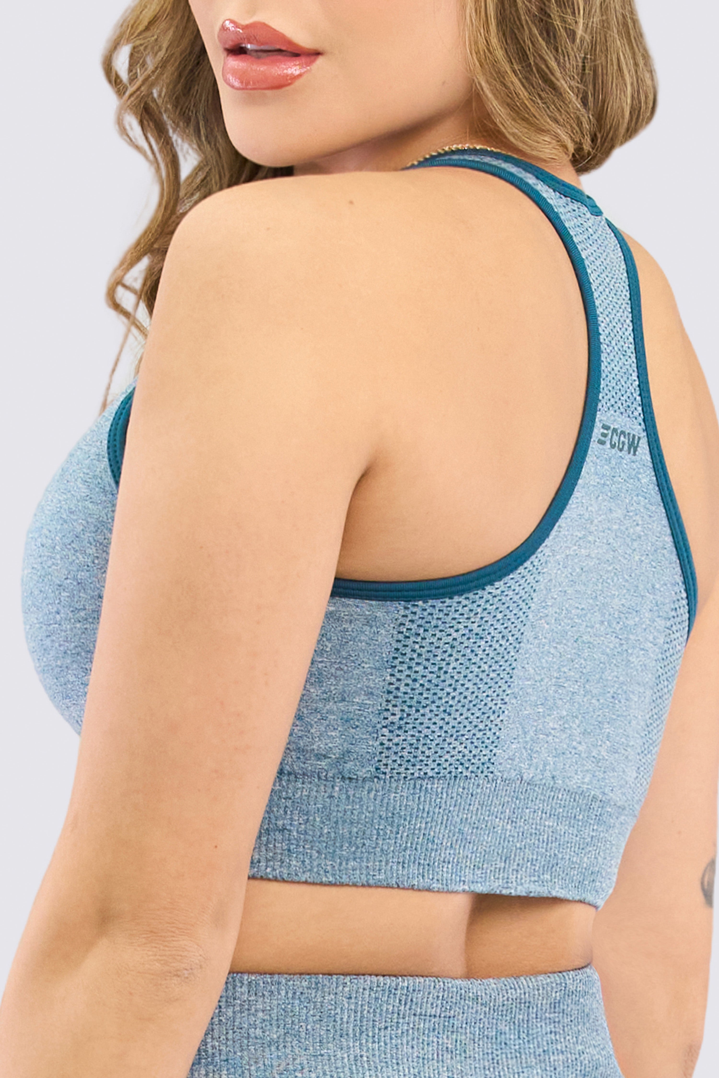 CGW Blue Seamless Sports Top – Support & Comfort