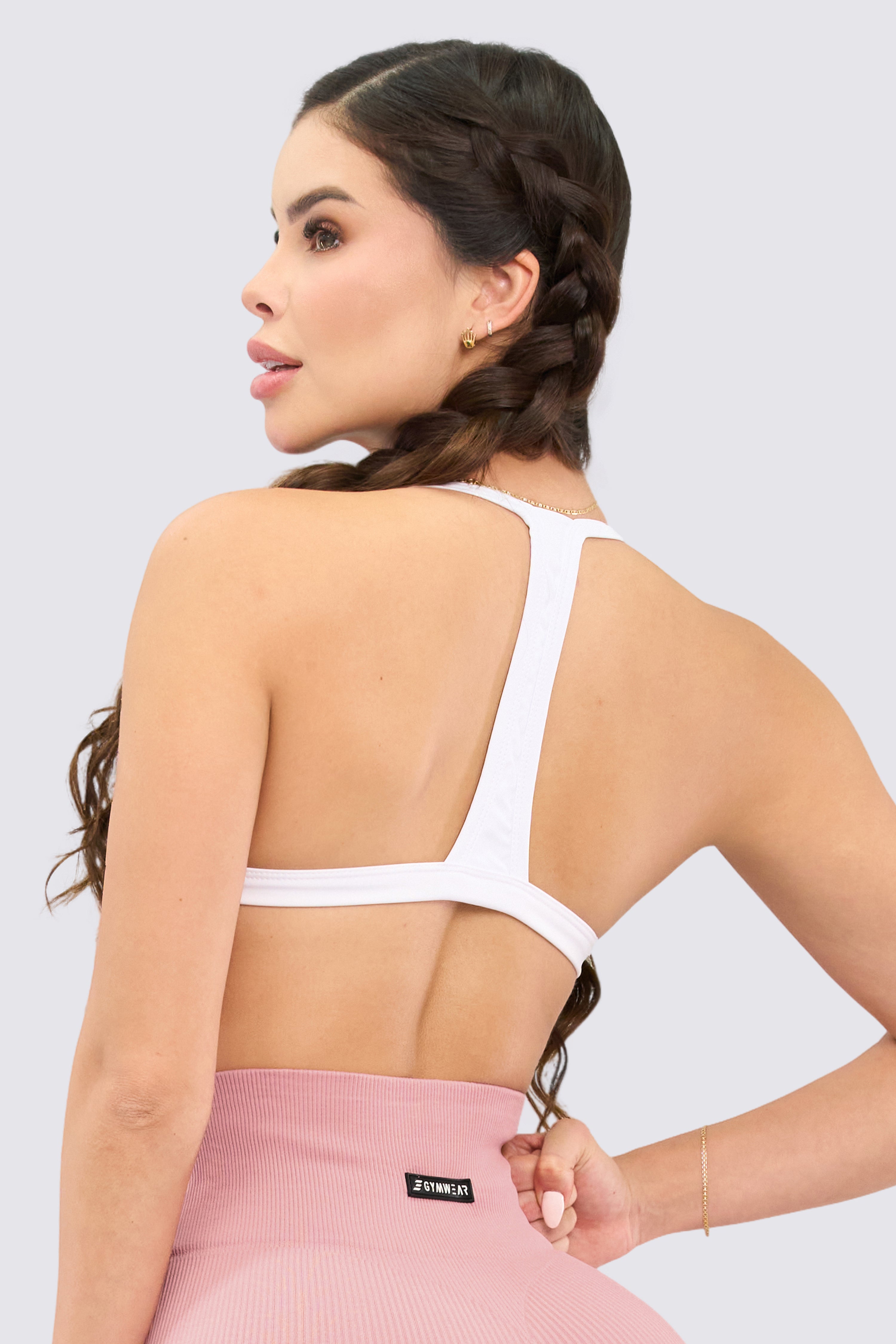 CGW White Front-Clasp Sports Bralette – Lightweight & Supportive