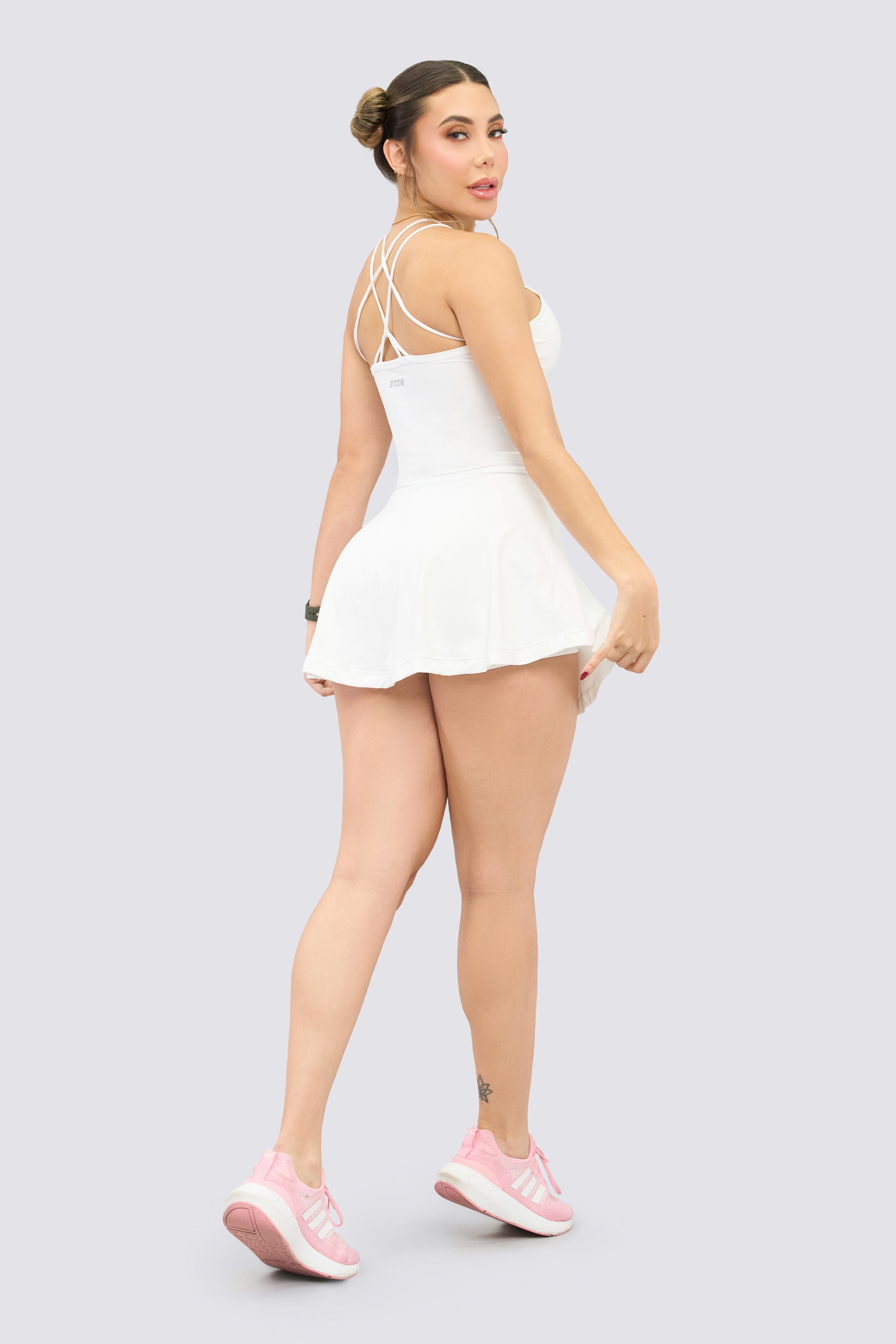 CGW White Strappy Sports Dress – Lightweight & Breathable Activewear