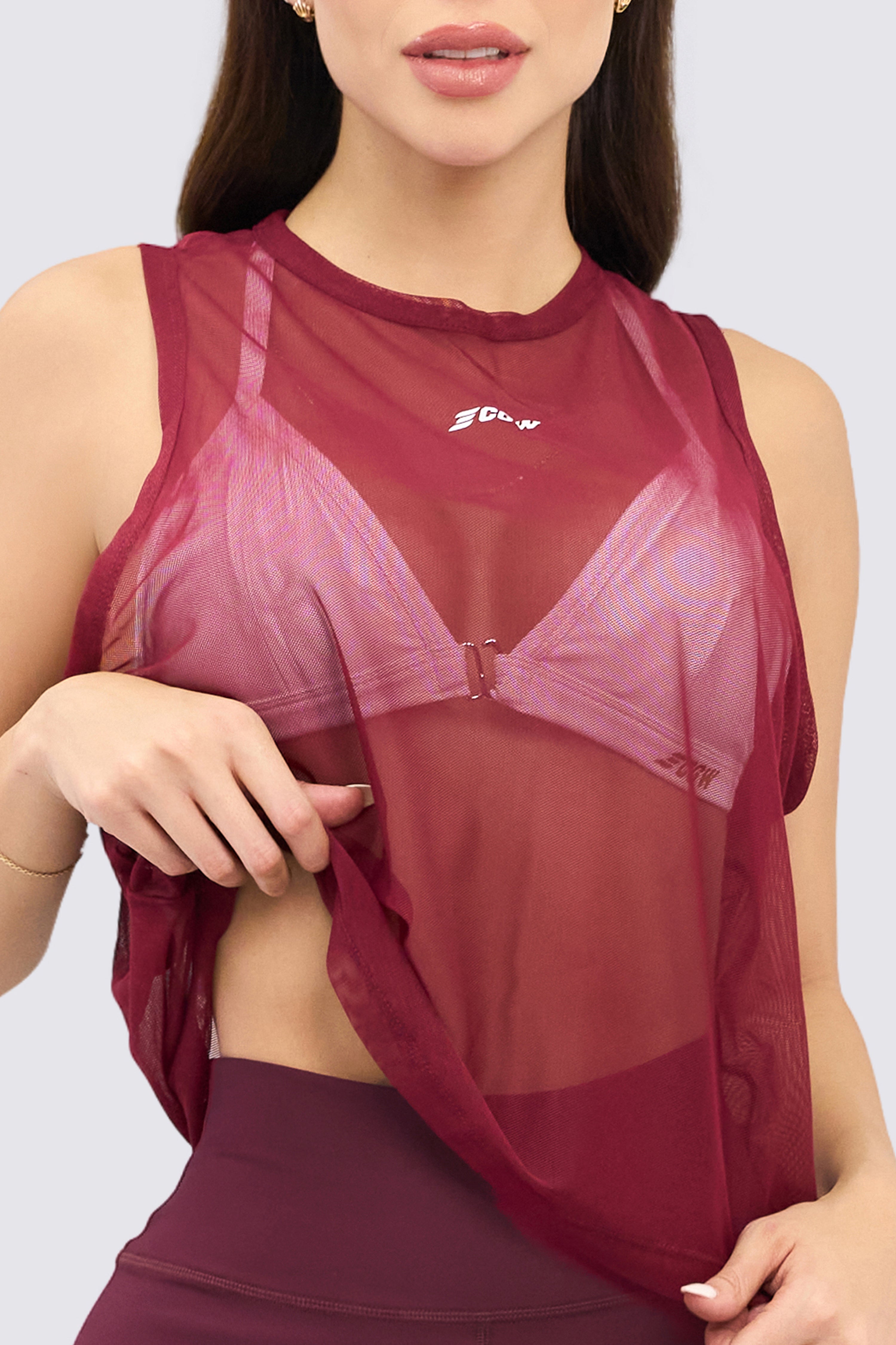 CGW Wine Mesh Sports Top – Breathable Style